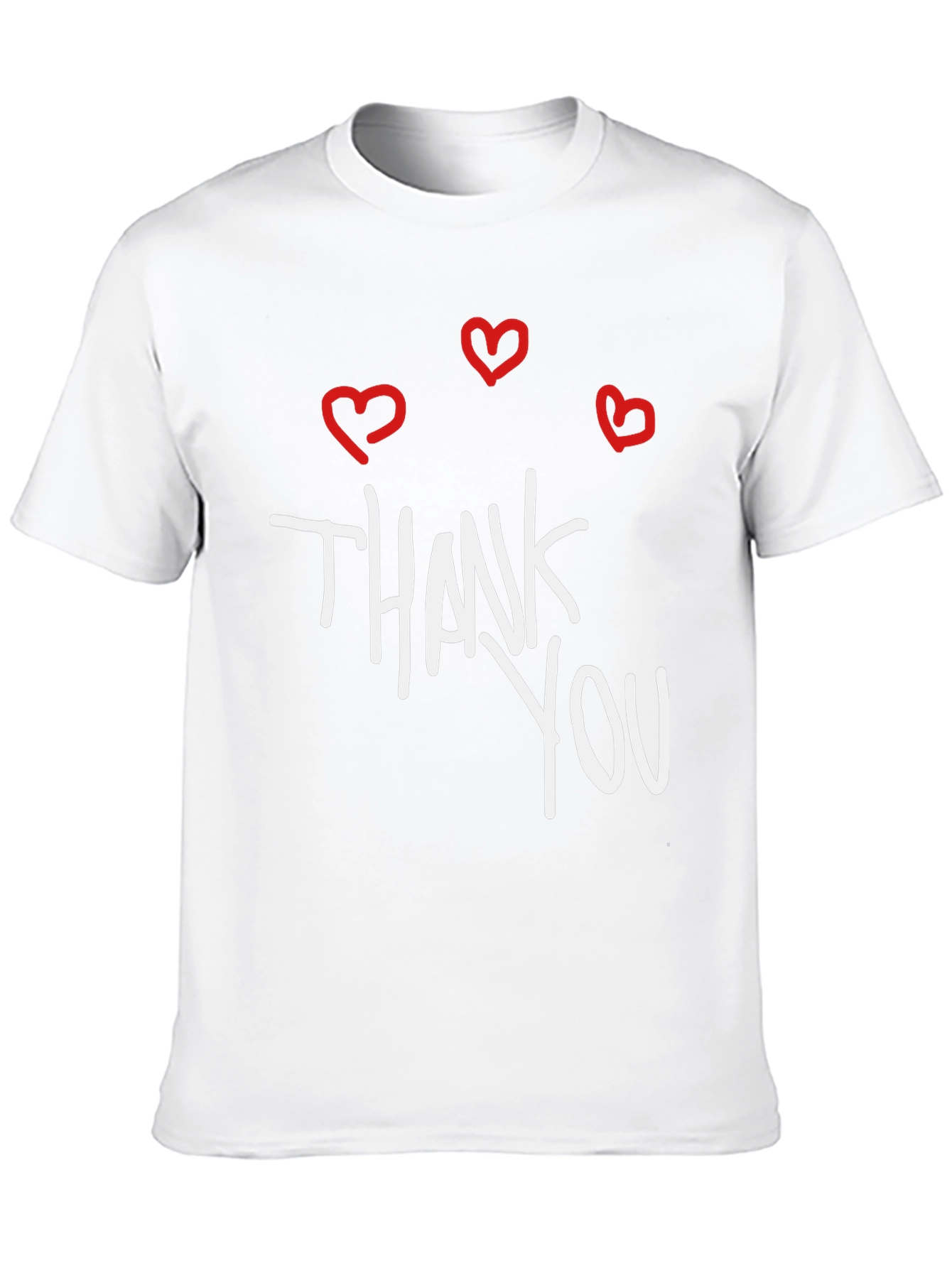 Black Thank You Hearts Graphic Tee - Casual Black T-Shirt view 10