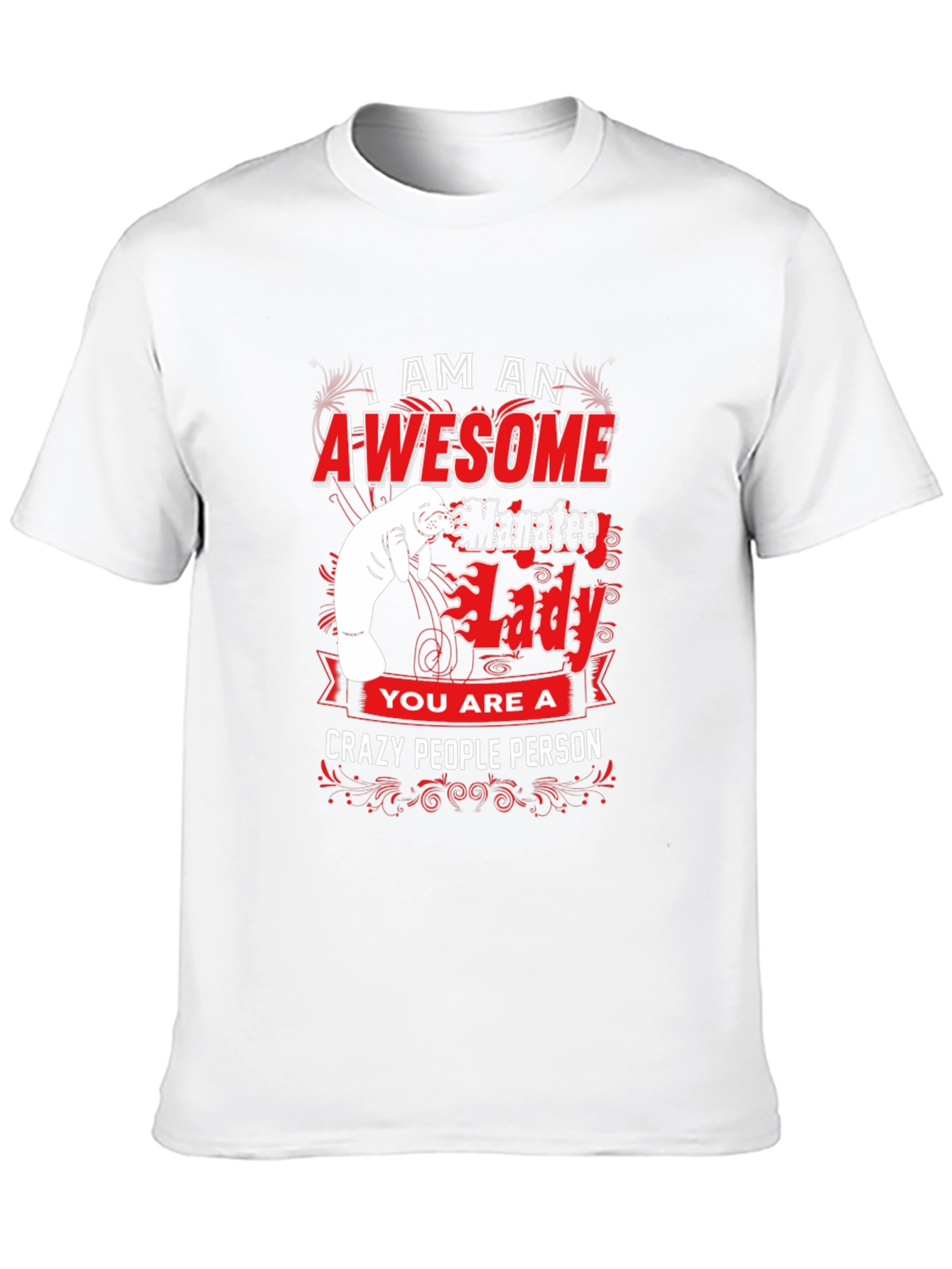 Black Awesome Manatee Lady Graphic Tee view 10