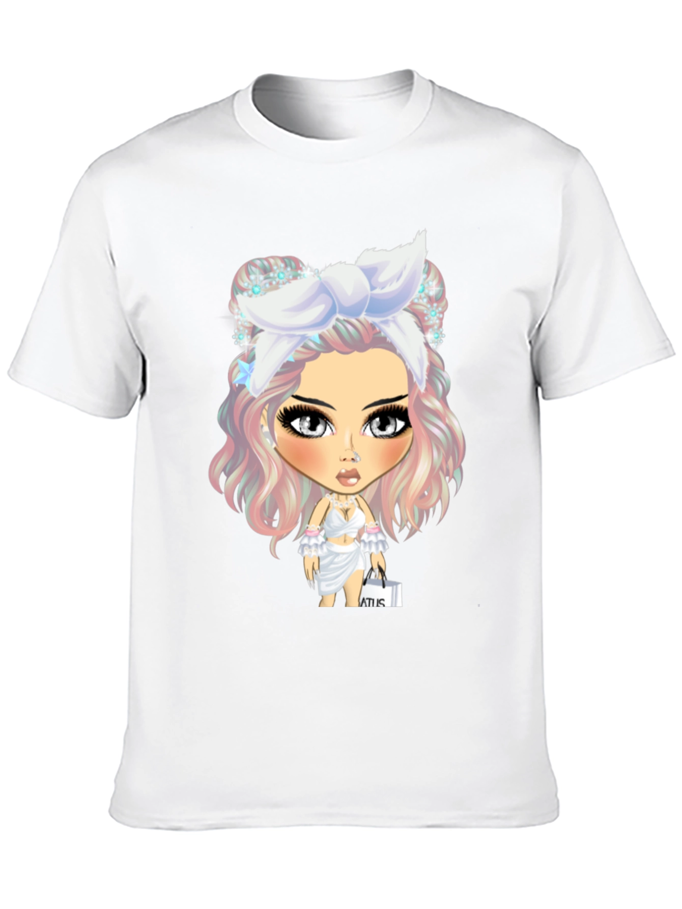 Black Stylish Graphic Tee - Cartoon Character view 10
