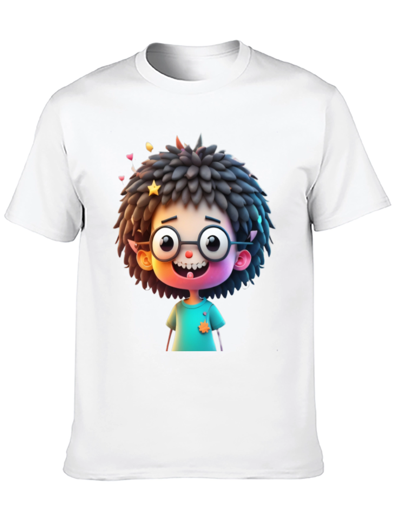 Black Fun Cartoon Character T-Shirt - Black view 10