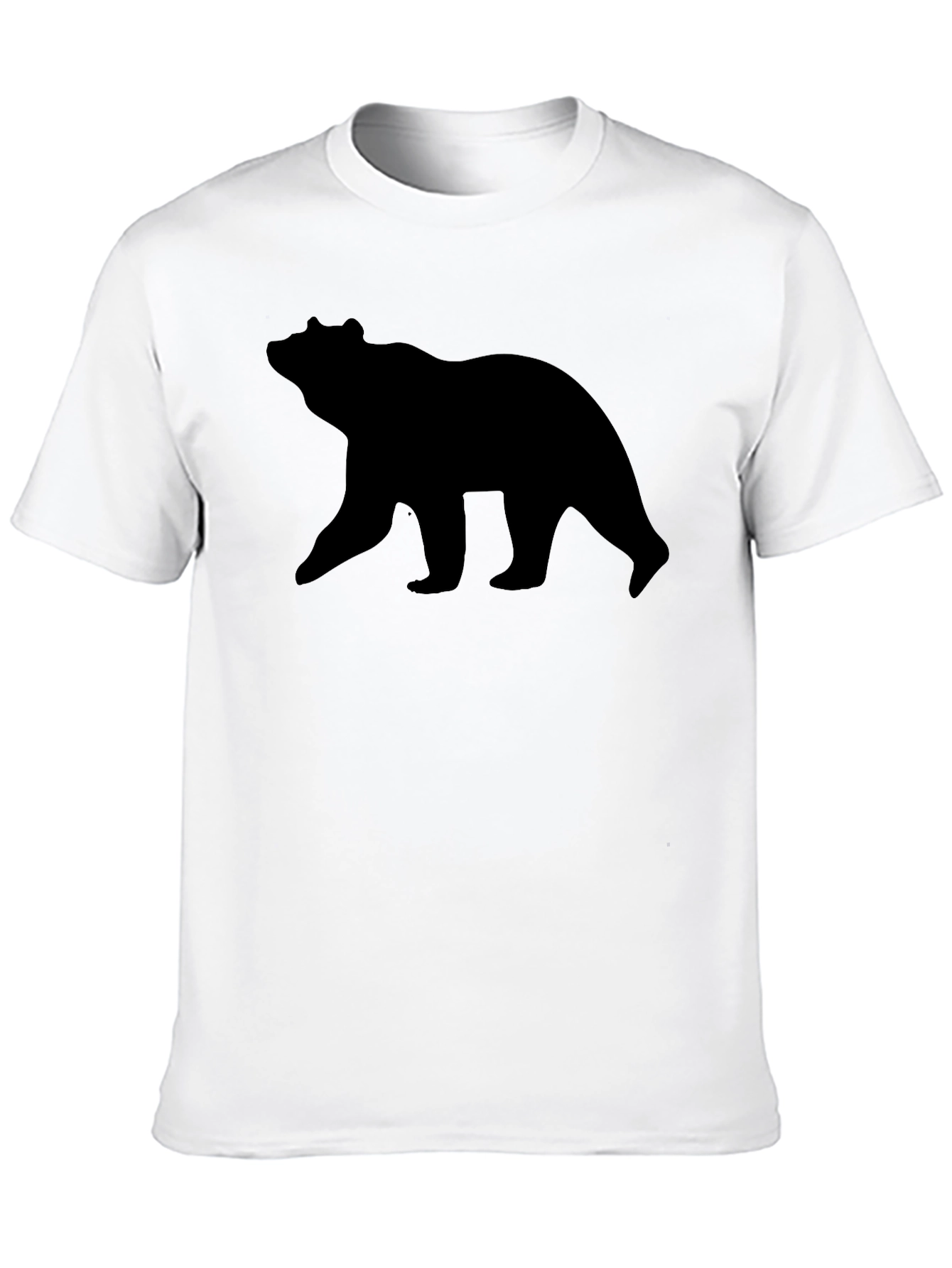 Black Men's Black Bear Silhouette Graphic Tee view 10