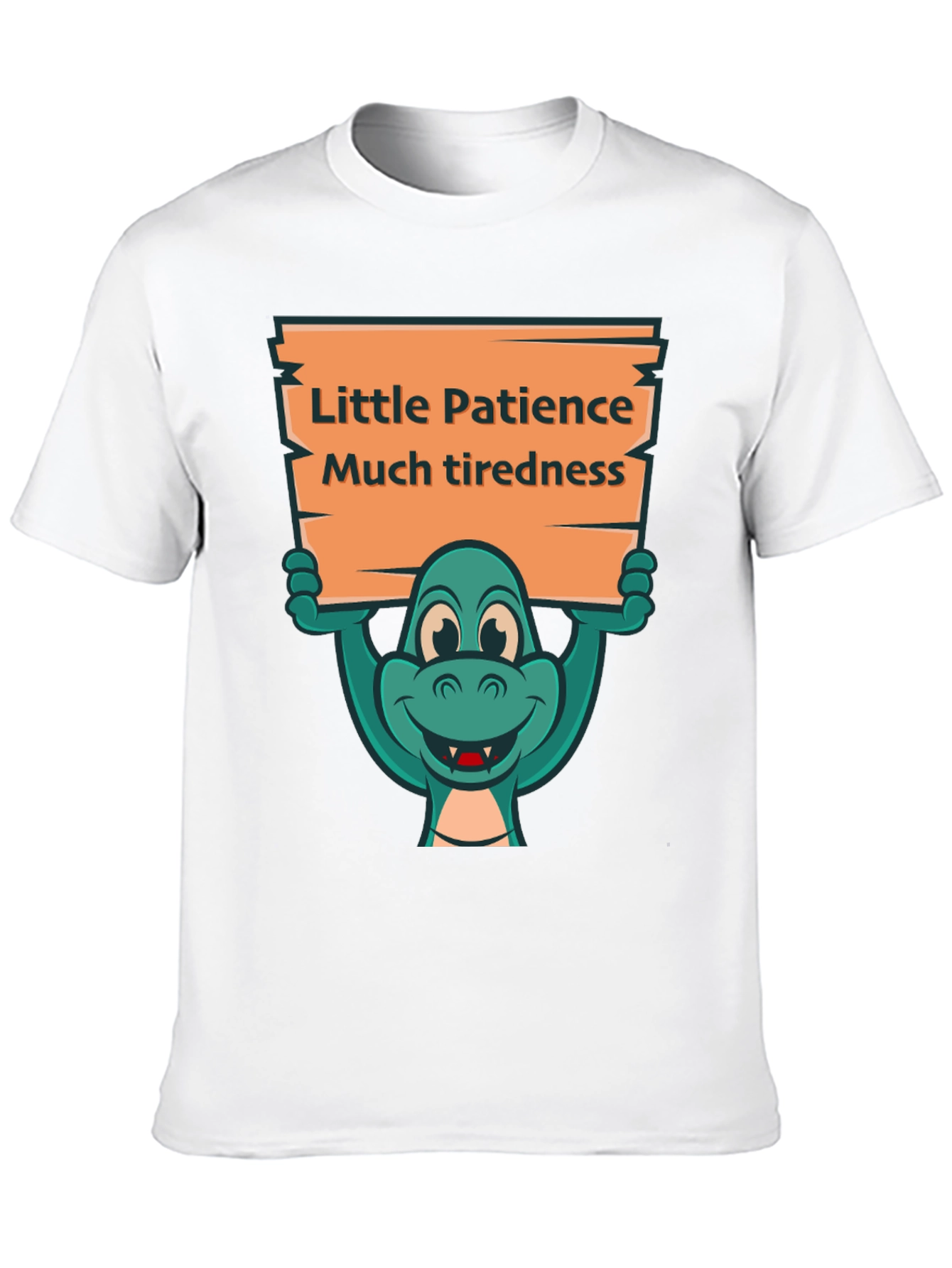 Black Funny Dinosaur Patience Tiredness Graphic Tee view 10
