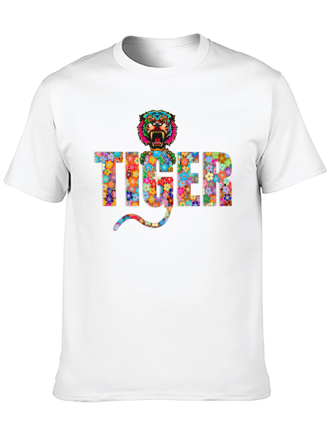 Black Floral Tiger Graphic T-Shirt view 10