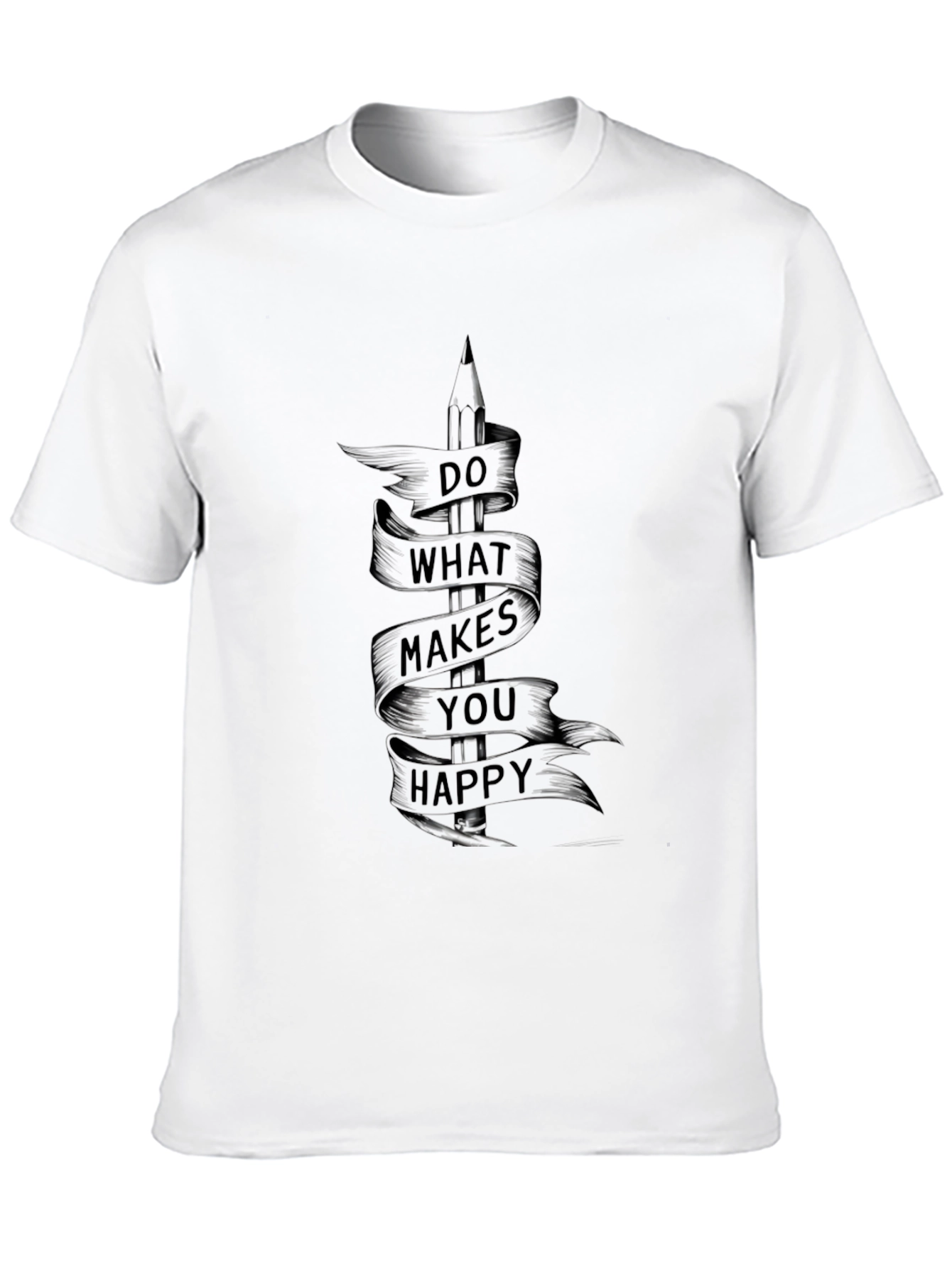 Black Inspirational Graphic Tee - Do What Makes You Happy view 10