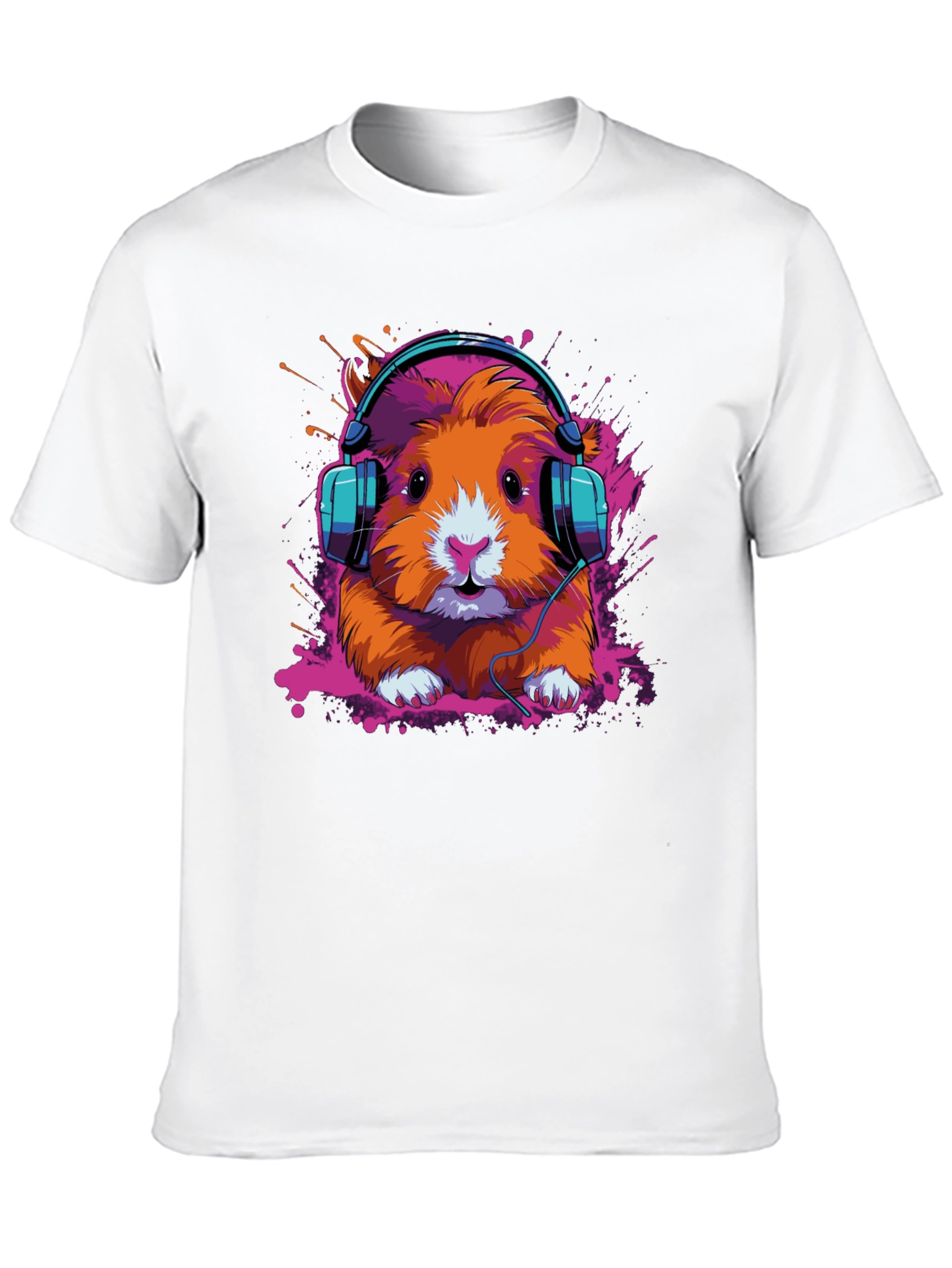 Black DJ Hamster Graphic Tee - Cool Animal T-Shirt view 10