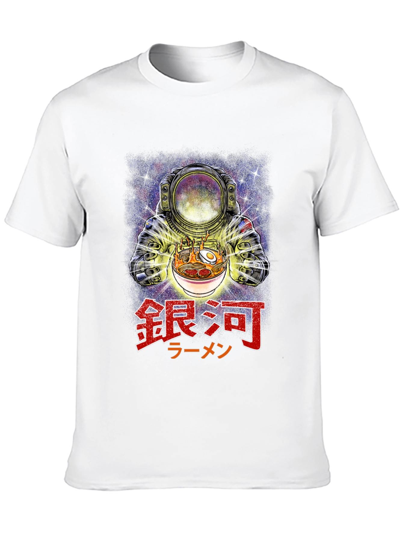 Black Astronaut Ramen Graphic Tee - Galaxy Noodles T-Shirt view 10