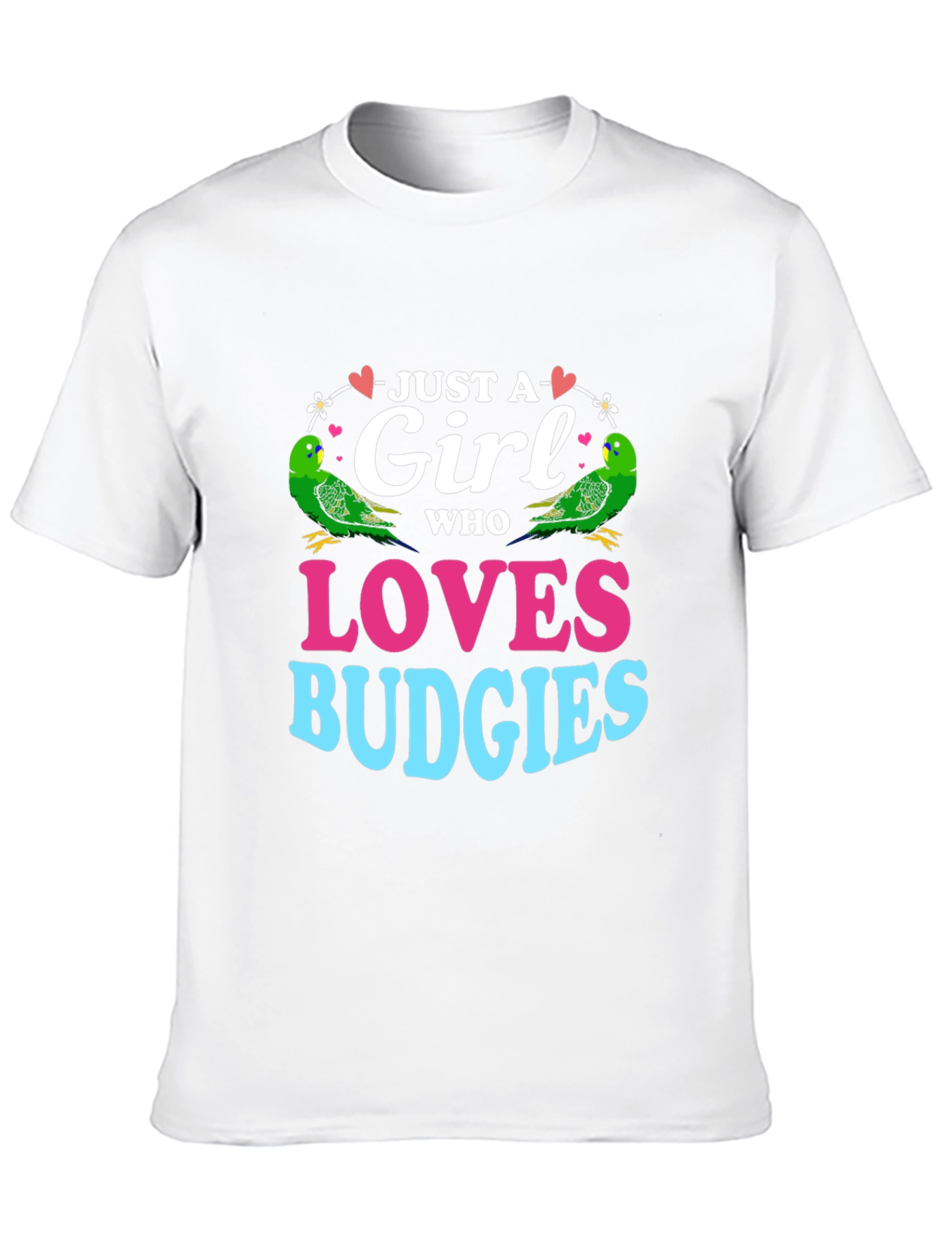 Black Just a Girl Who Loves Budgies T-Shirt view 10