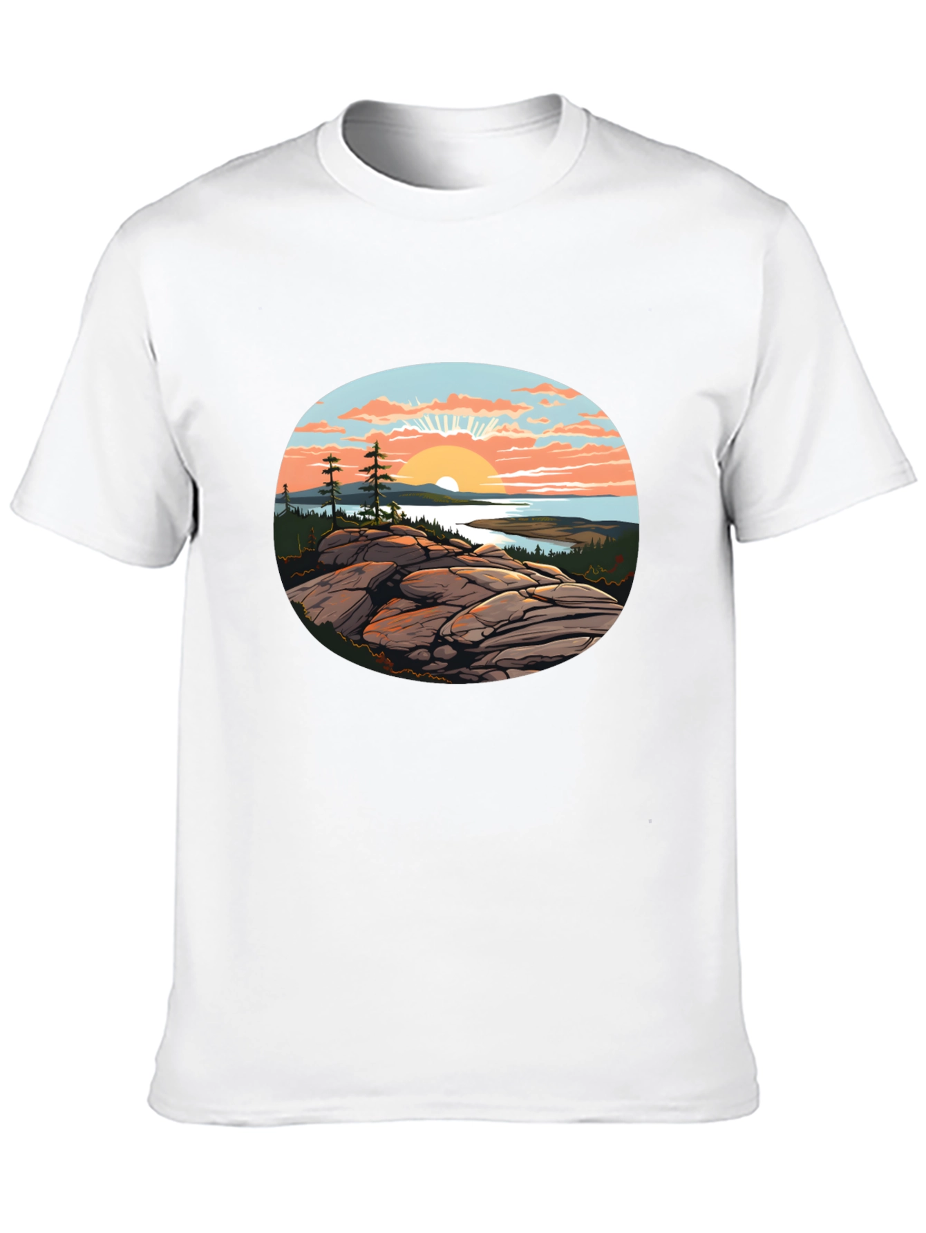 Black Scenic Sunrise T-Shirt view 10