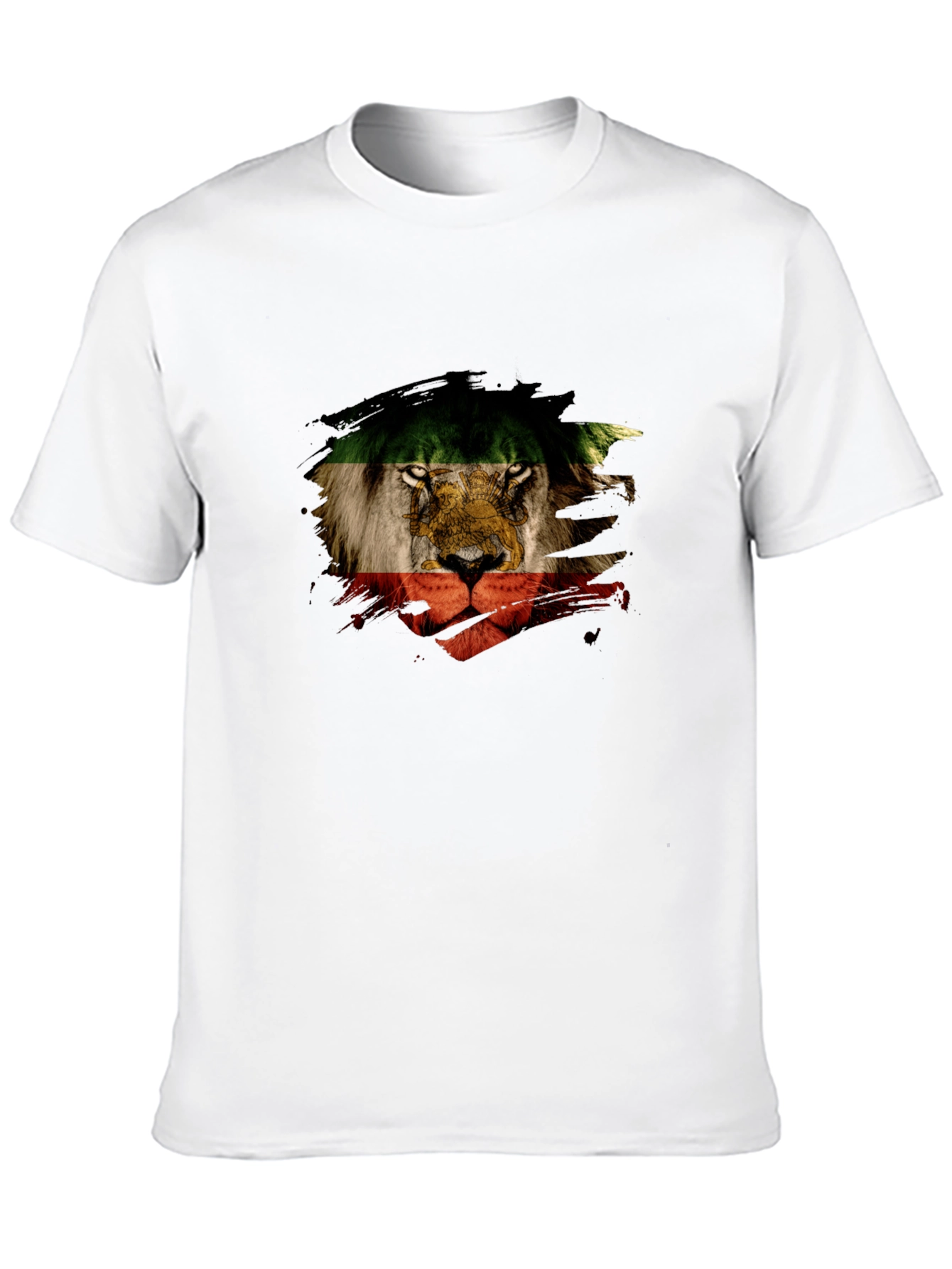 Black Lion Flag Graphic Tee - Black Cotton Shirt view 10