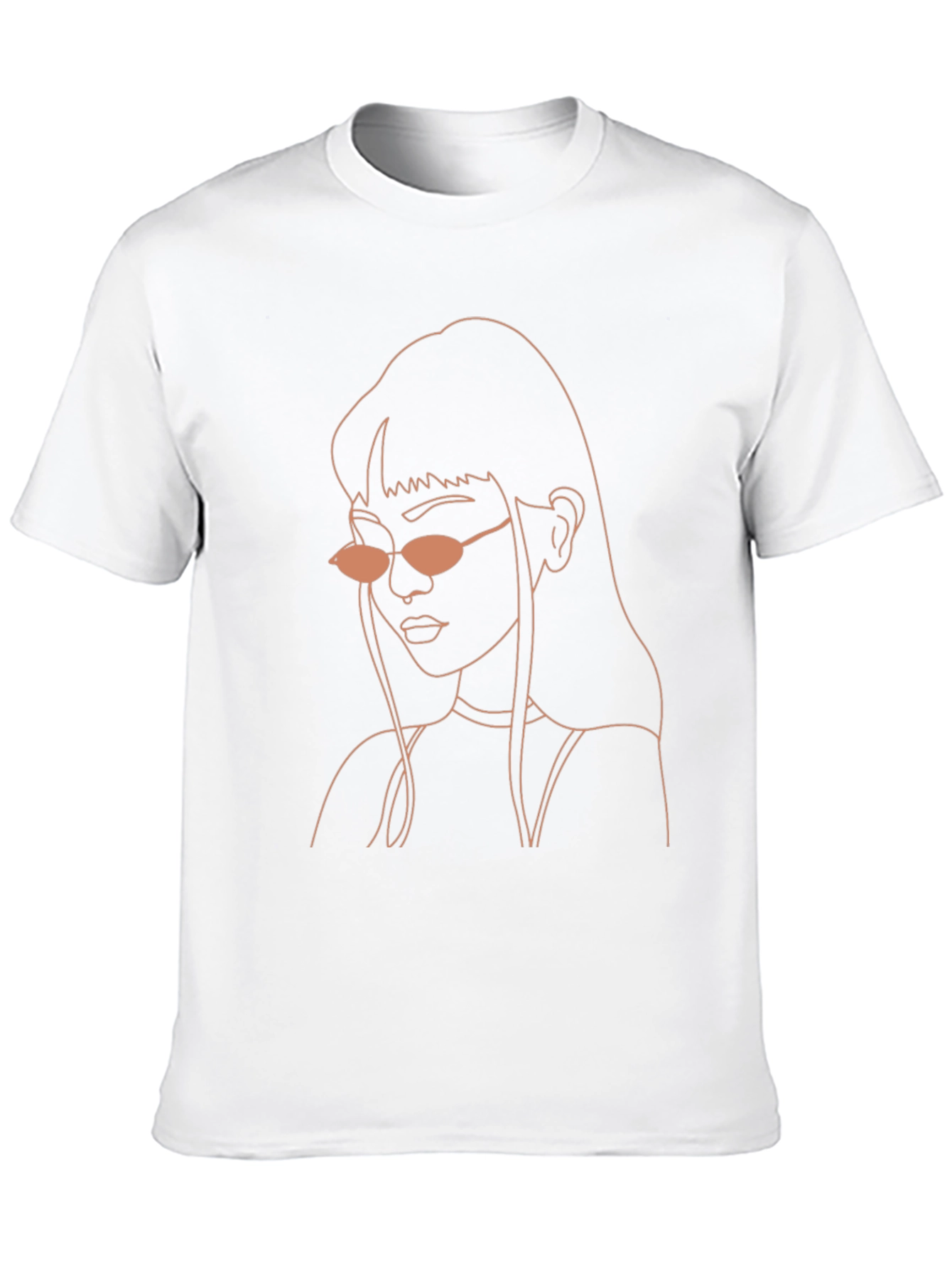 Black Minimalist Woman Line Art Graphic Tee - Black view 10