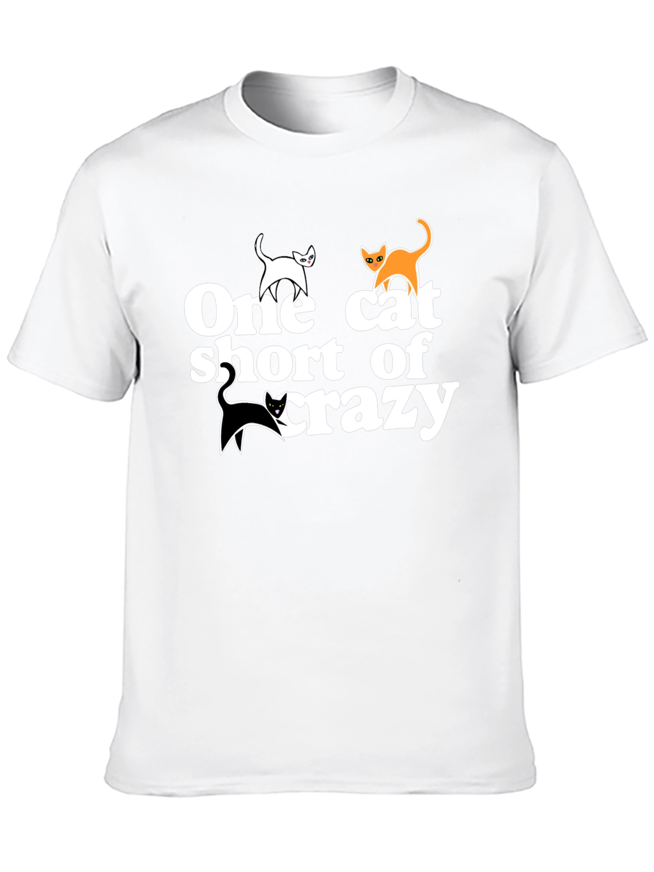 Black One Cat Short T-Shirt - Crazy Cat Lover Tee view 10