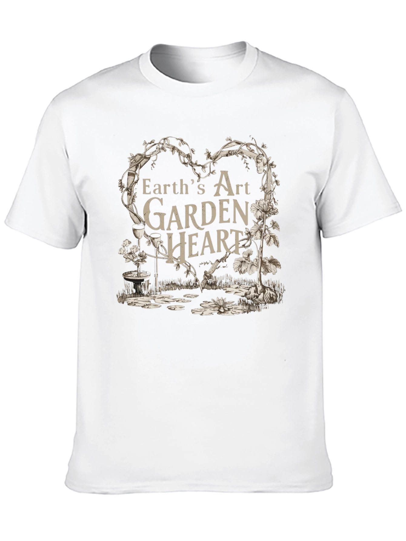 Black Earth's Art Garden Heart Black T-Shirt view 10