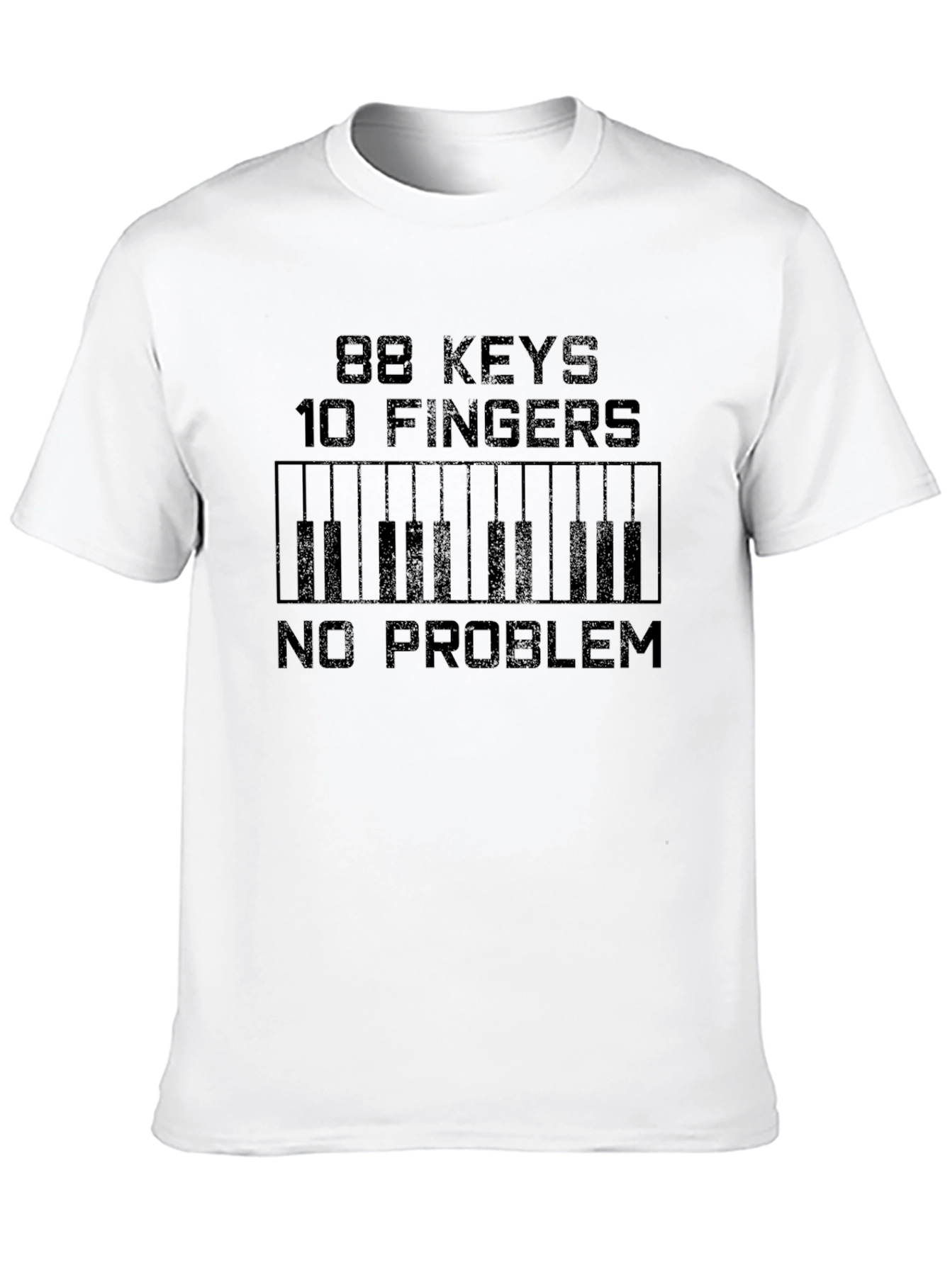 Black 88 Keys 10 Fingers Piano T-Shirt view 10