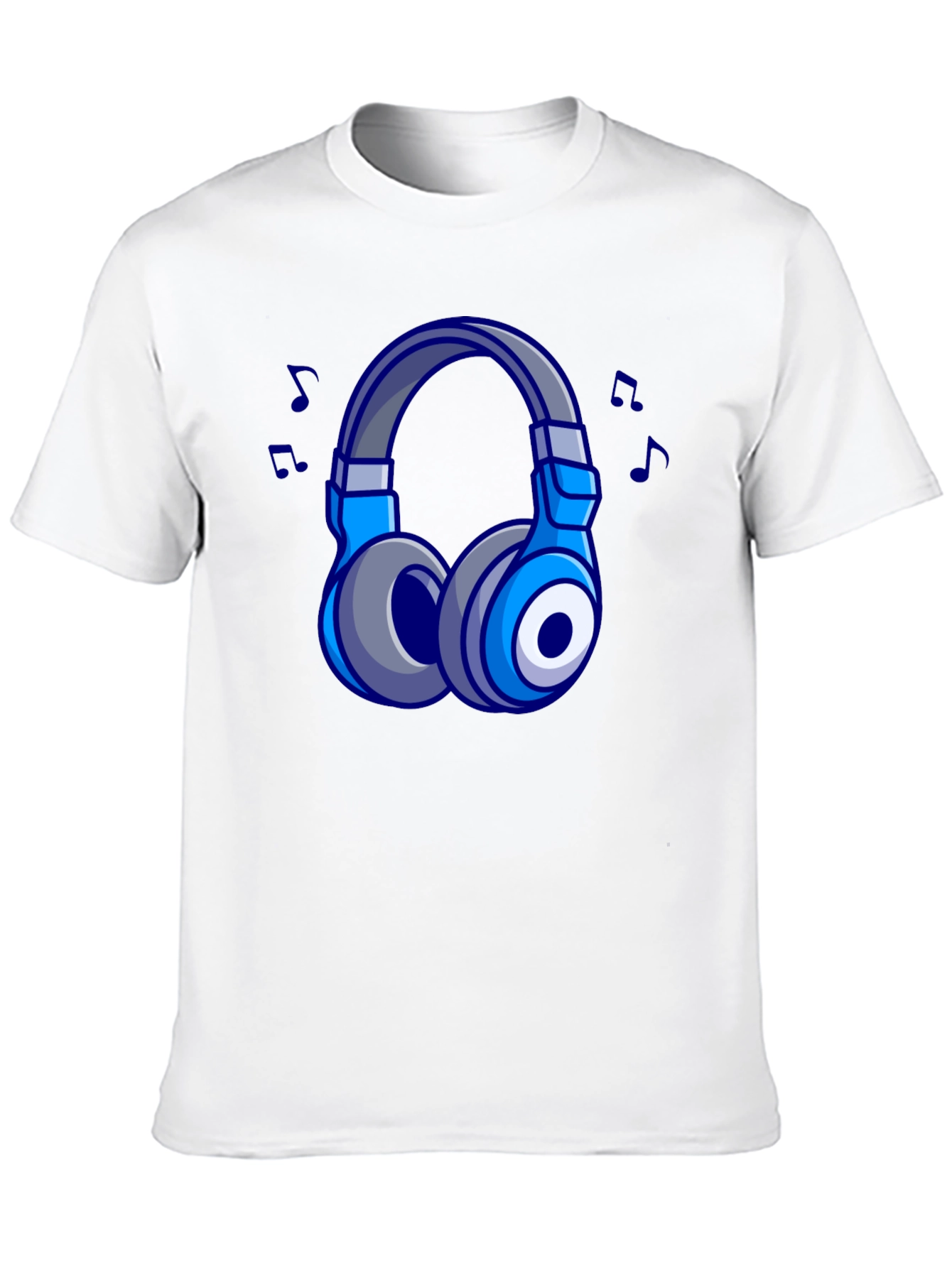 Black Cool Cartoon Headphones Black T-Shirt view 10