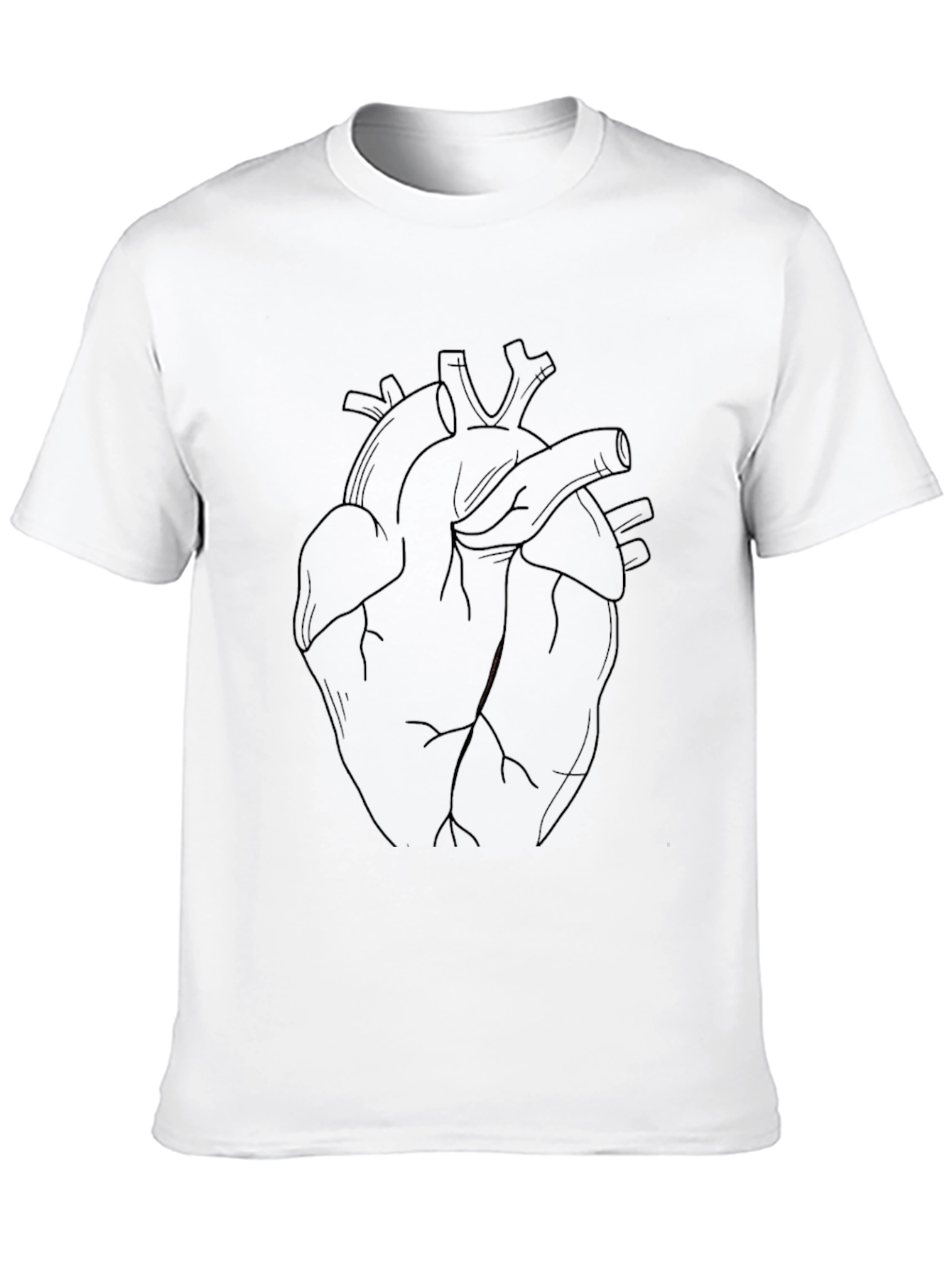 Black Anatomical Heart Graphic Black T-Shirt view 10