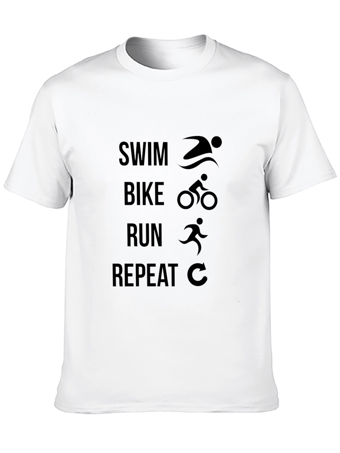 Black Swim Bike Run Repeat Black T-Shirt view 10