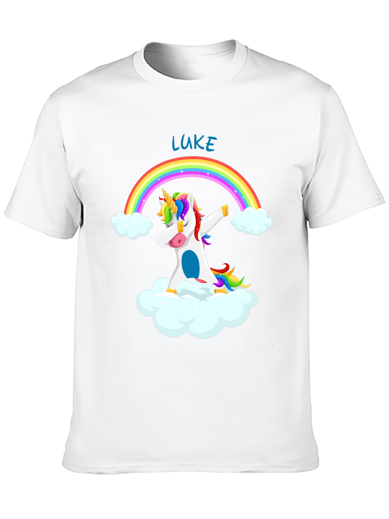 Black Luke's Unicorn Rainbow Dab T-Shirt - Black view 10
