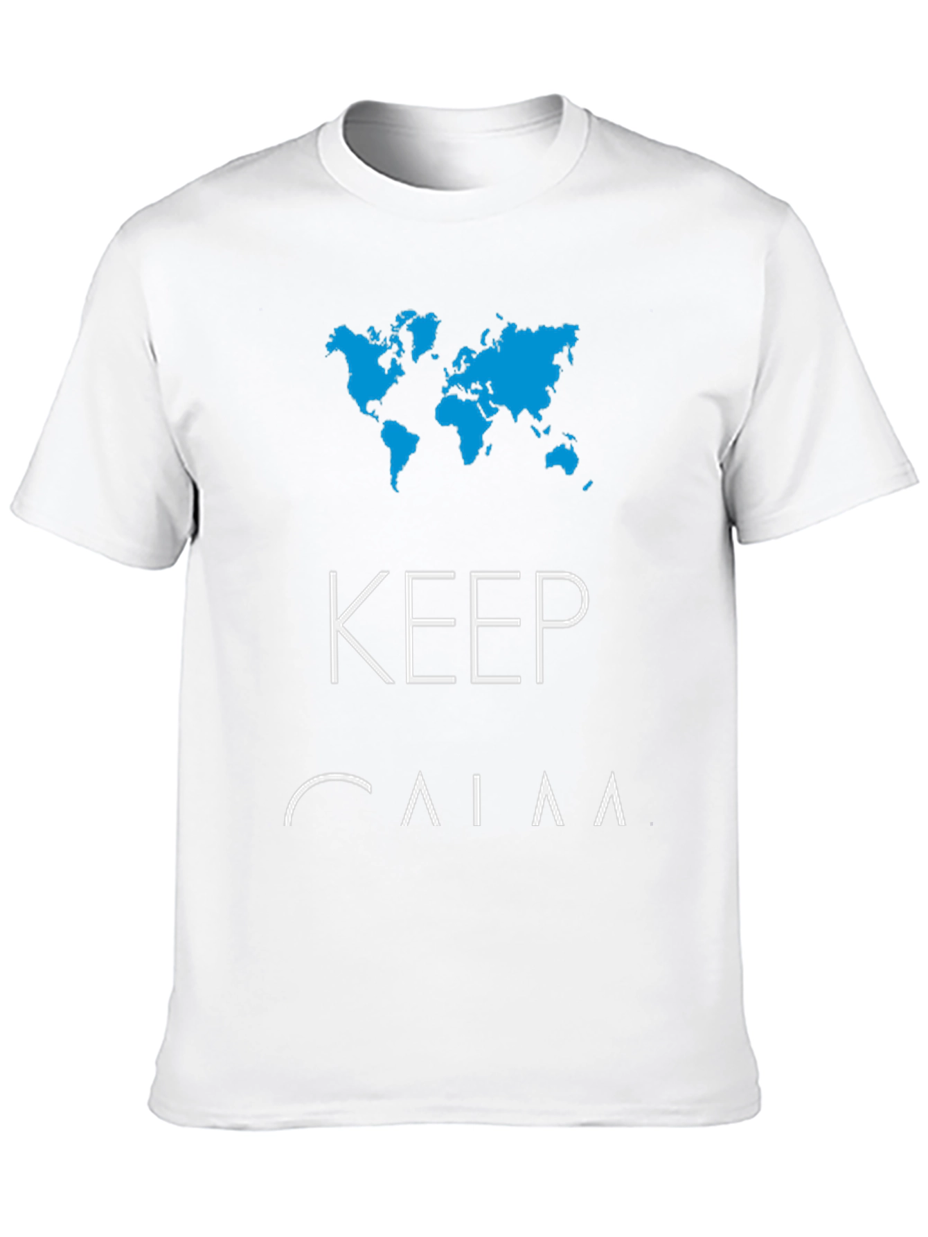 Black Keep Calm World Map T-Shirt view 10