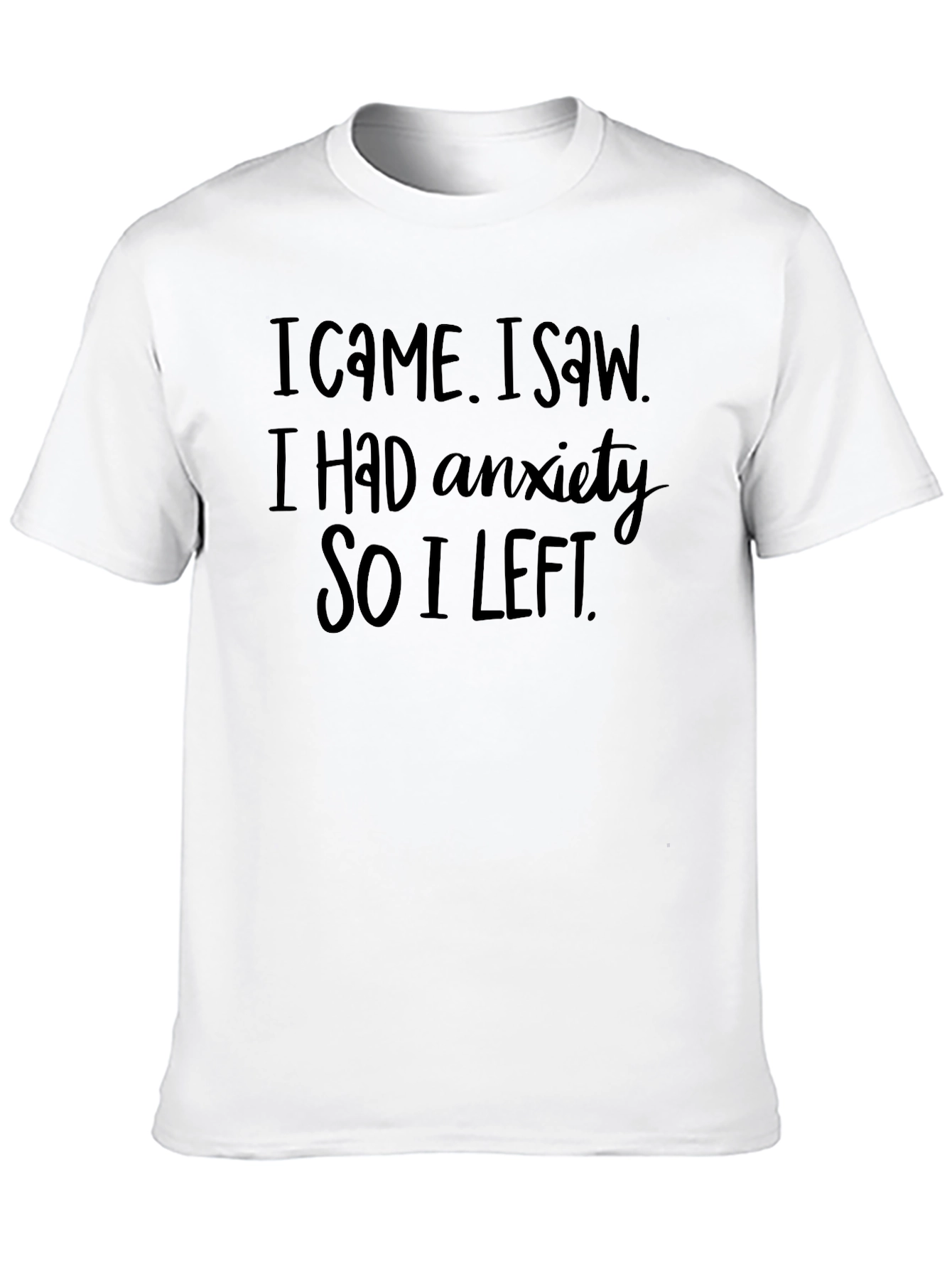 Black Anxiety Funny Graphic T-Shirt view 10