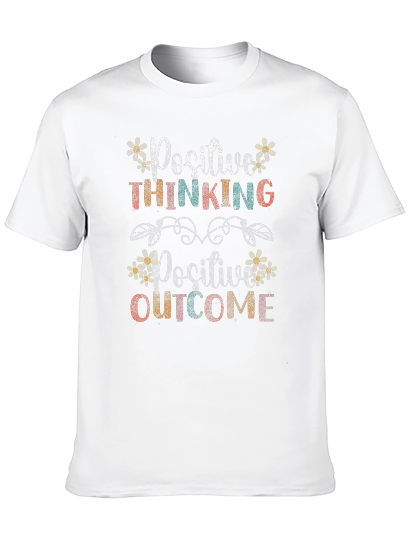 Black Positive Thinking Positive Outcome T-Shirt view 10