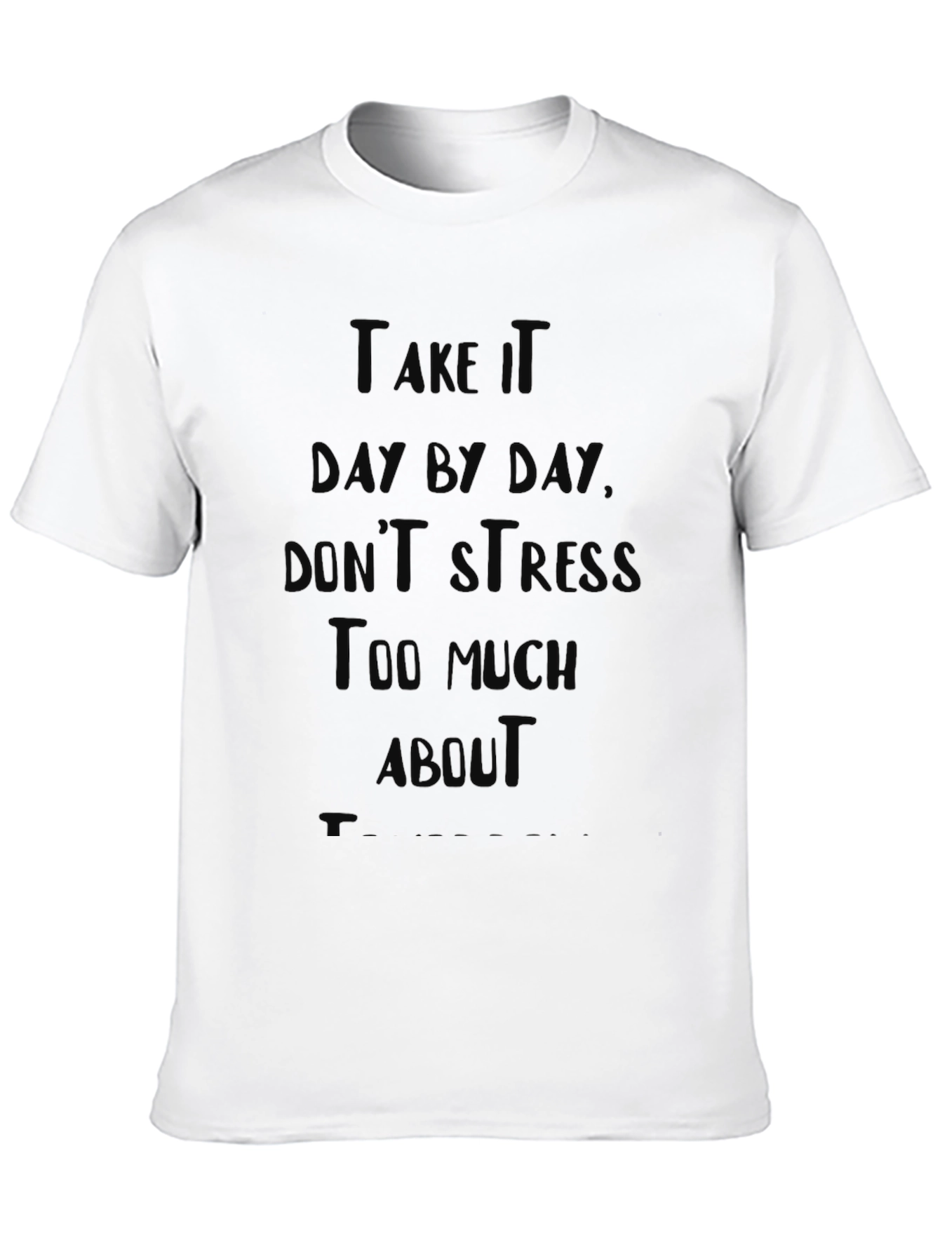 Black Men's Black Graphic T-Shirt - Take It Day By Day view 10