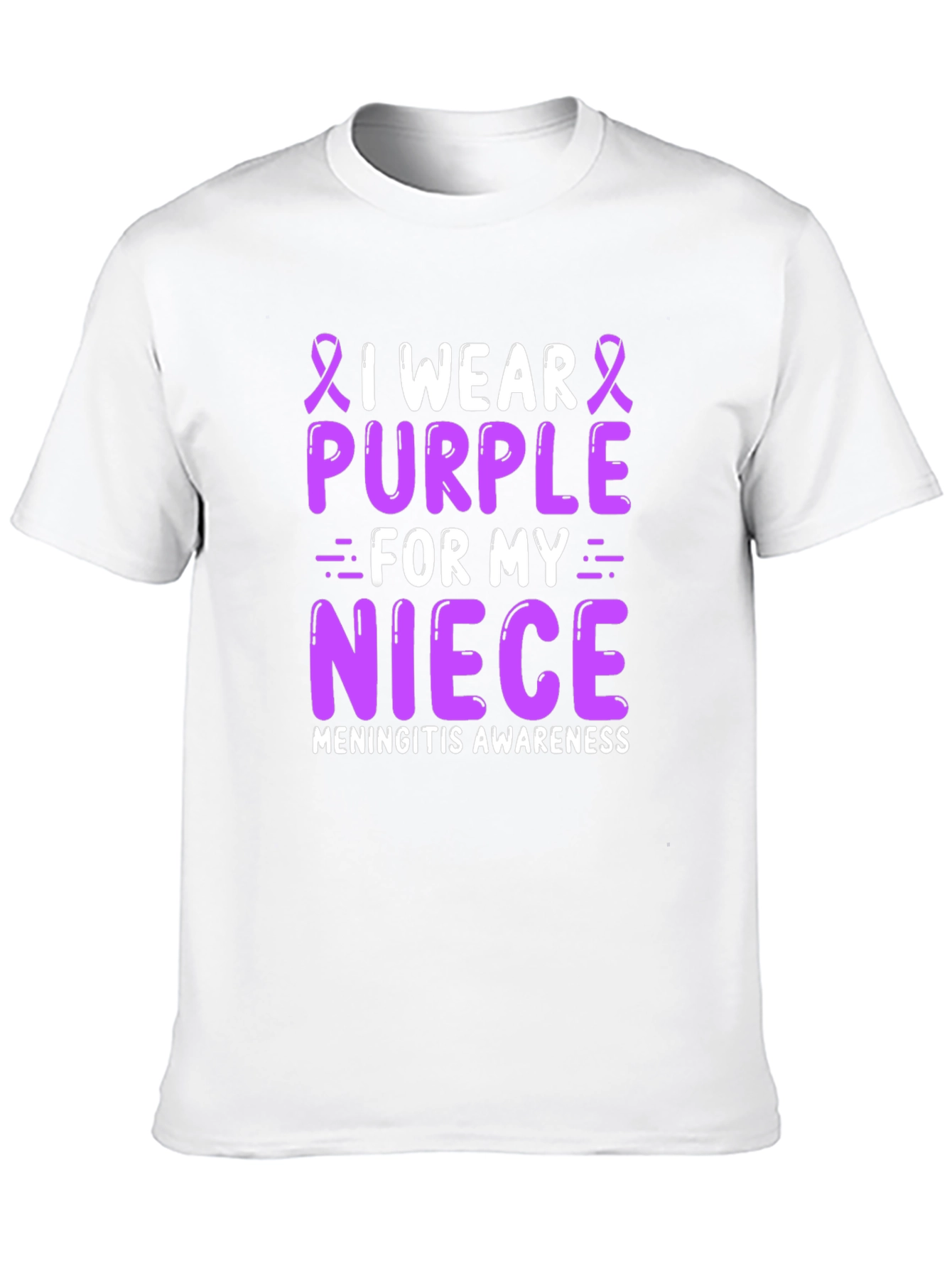 Black Purple Meningitis Awareness T-Shirt for Niece view 10