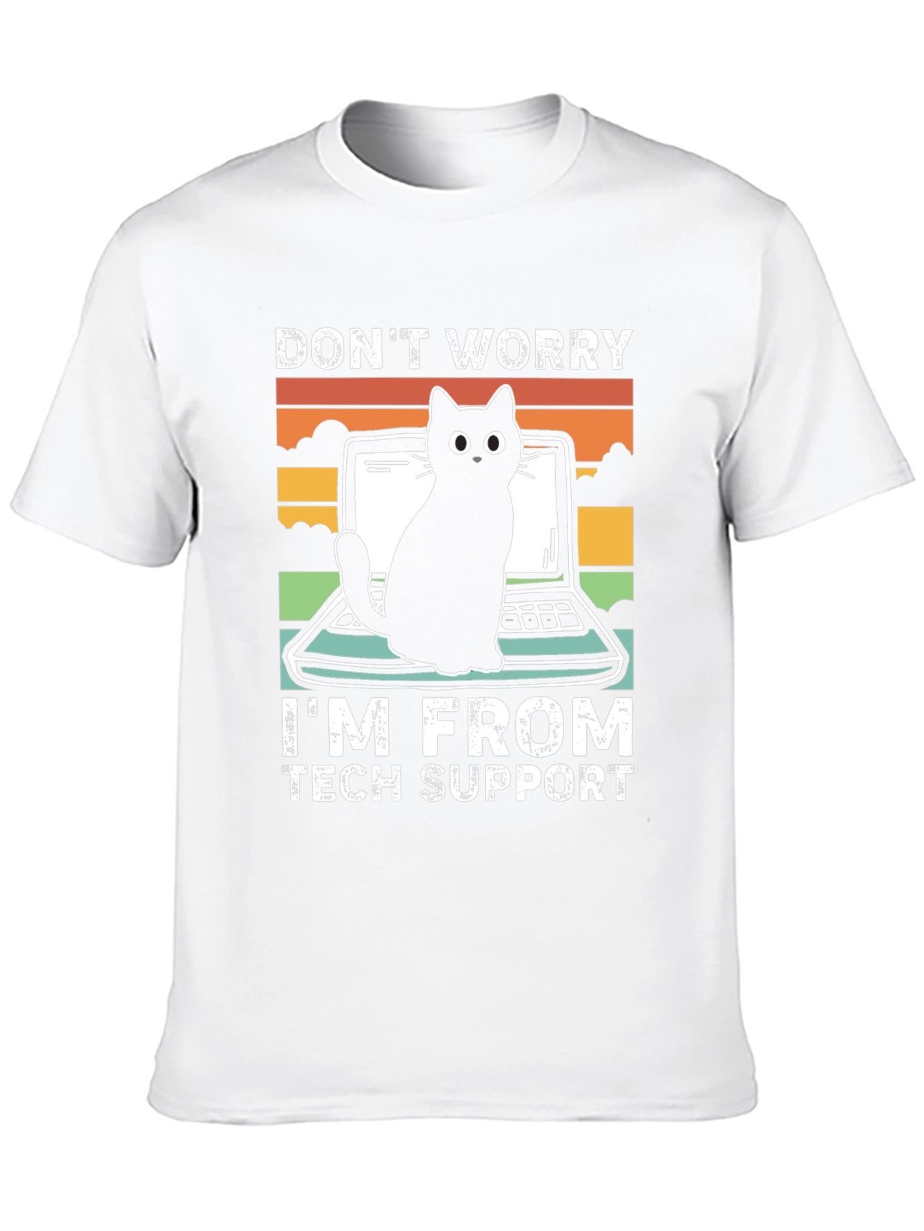 Black Tech Support Cat Graphic T-Shirt - Black view 10