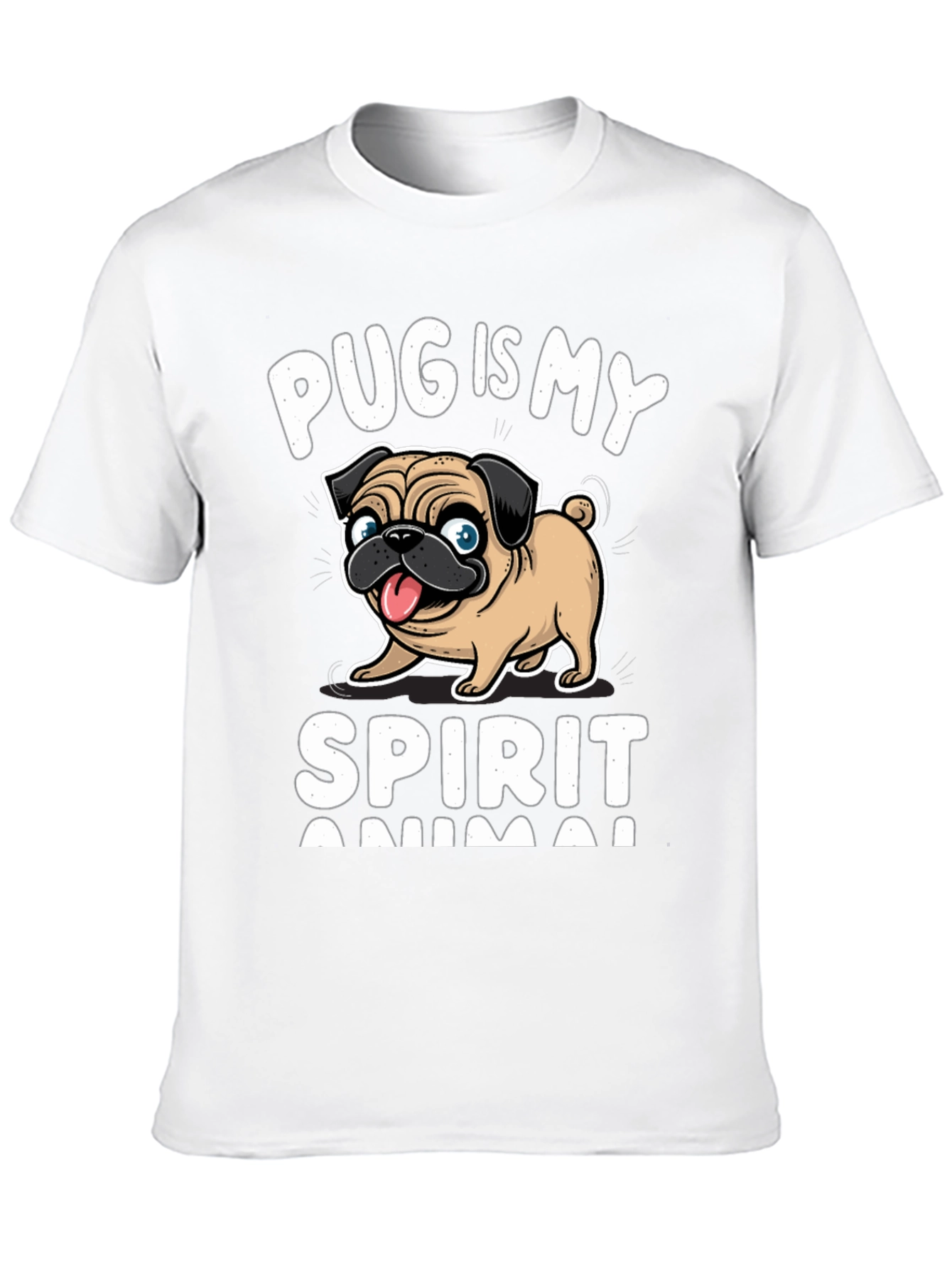 Black Pug Is My Spirit Animal T-Shirt, Black view 10