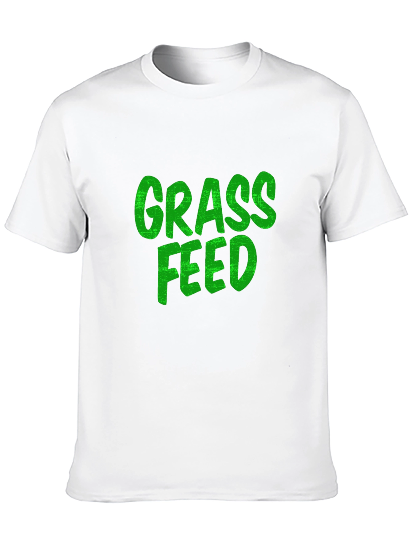 Black Grass Feed Green Text Black Cotton T-Shirt view 10