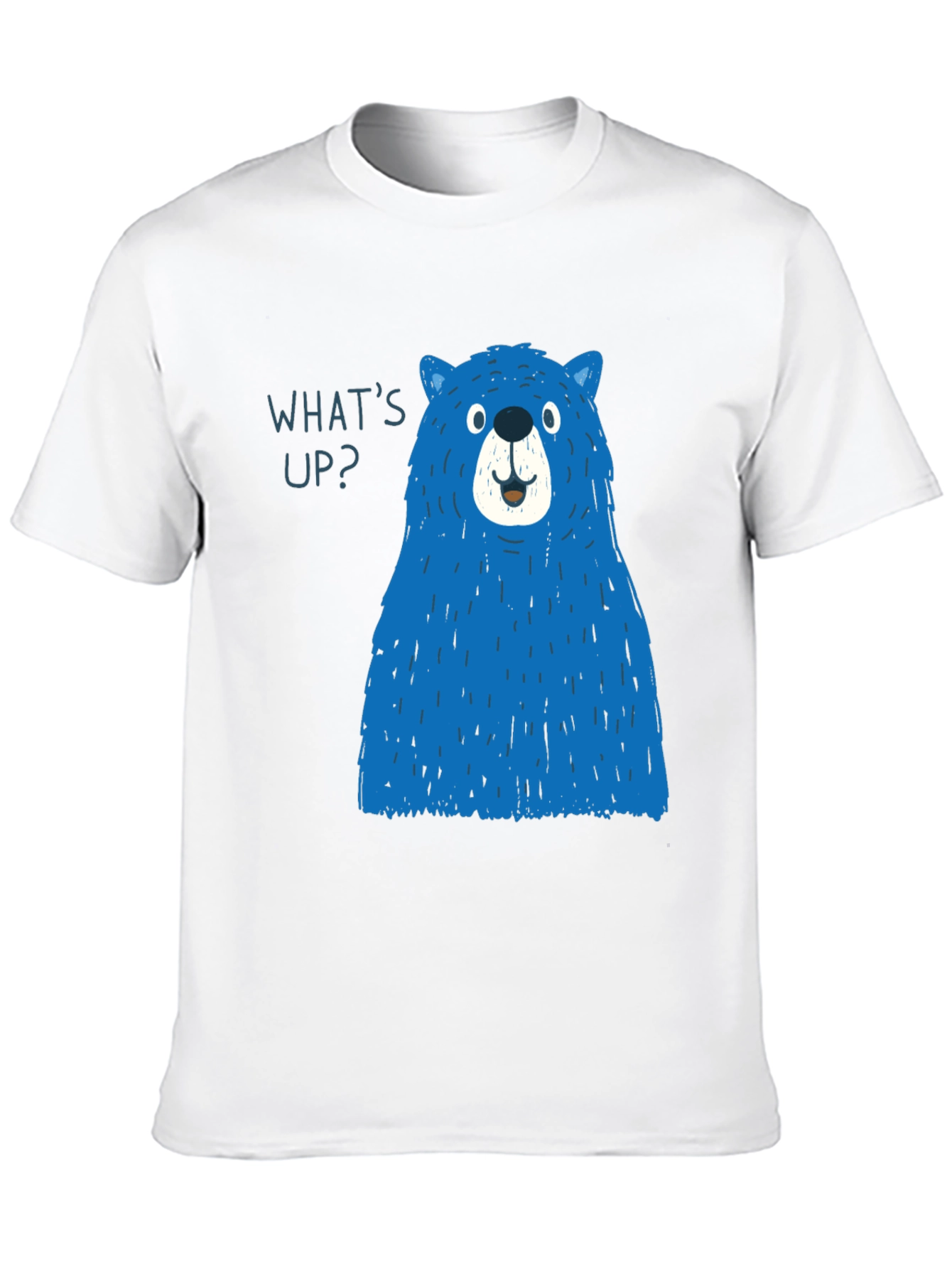Black Blue Bear Graphic T-Shirt - Men's Casual Tee view 10