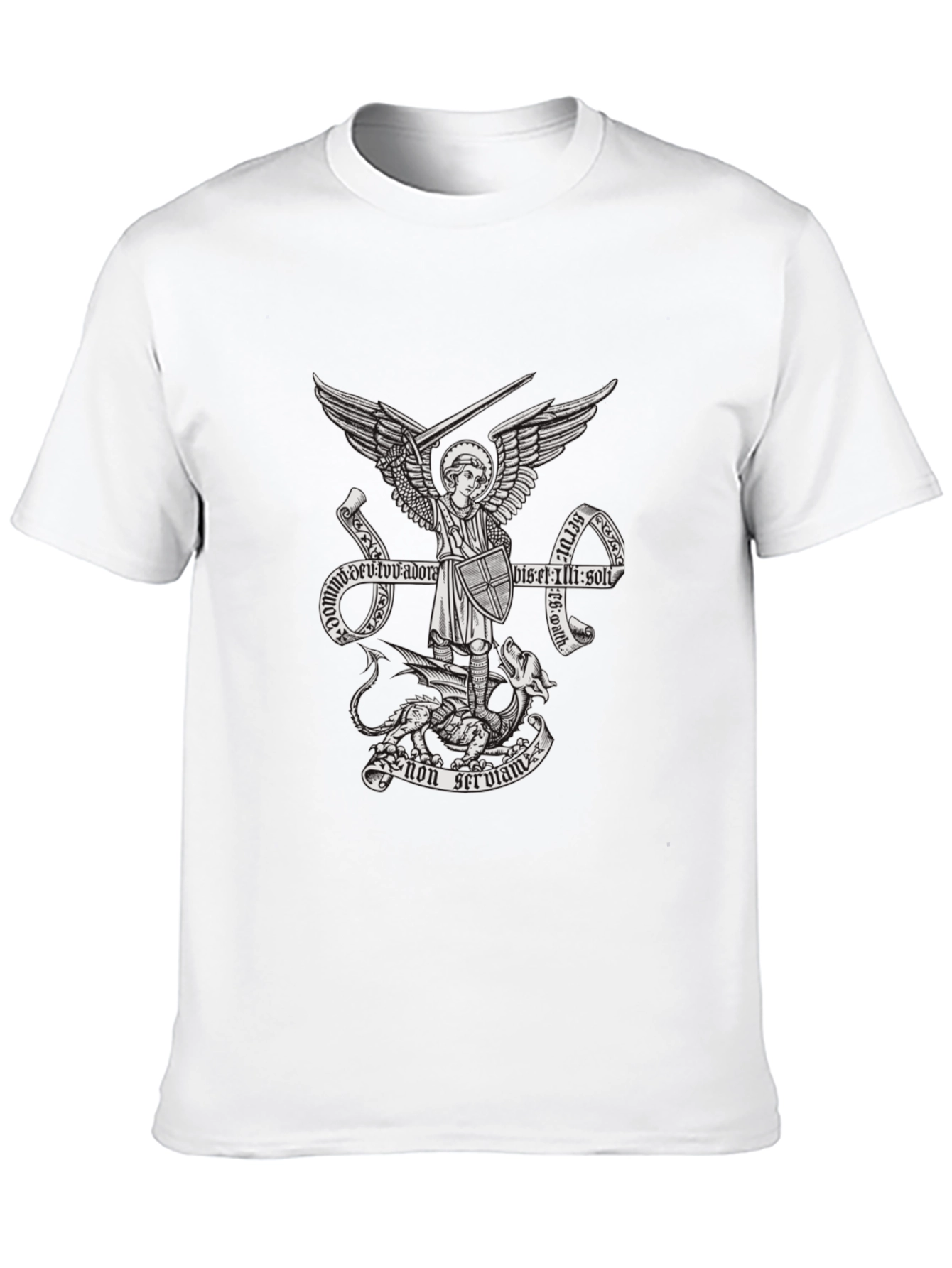 Black Archangel Michael Graphic T-Shirt view 10