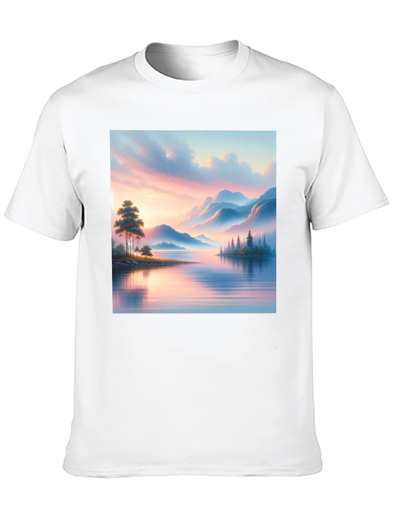 Black Scenic Lake View Graphic Tee - Black view 10