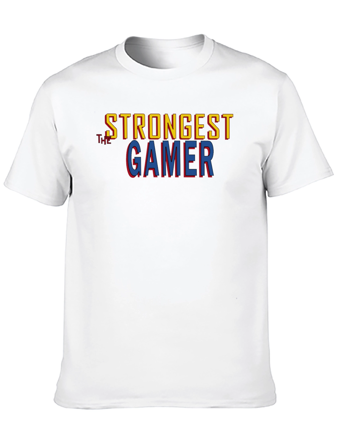 Black Strongest Gamer Black Graphic Tee view 10