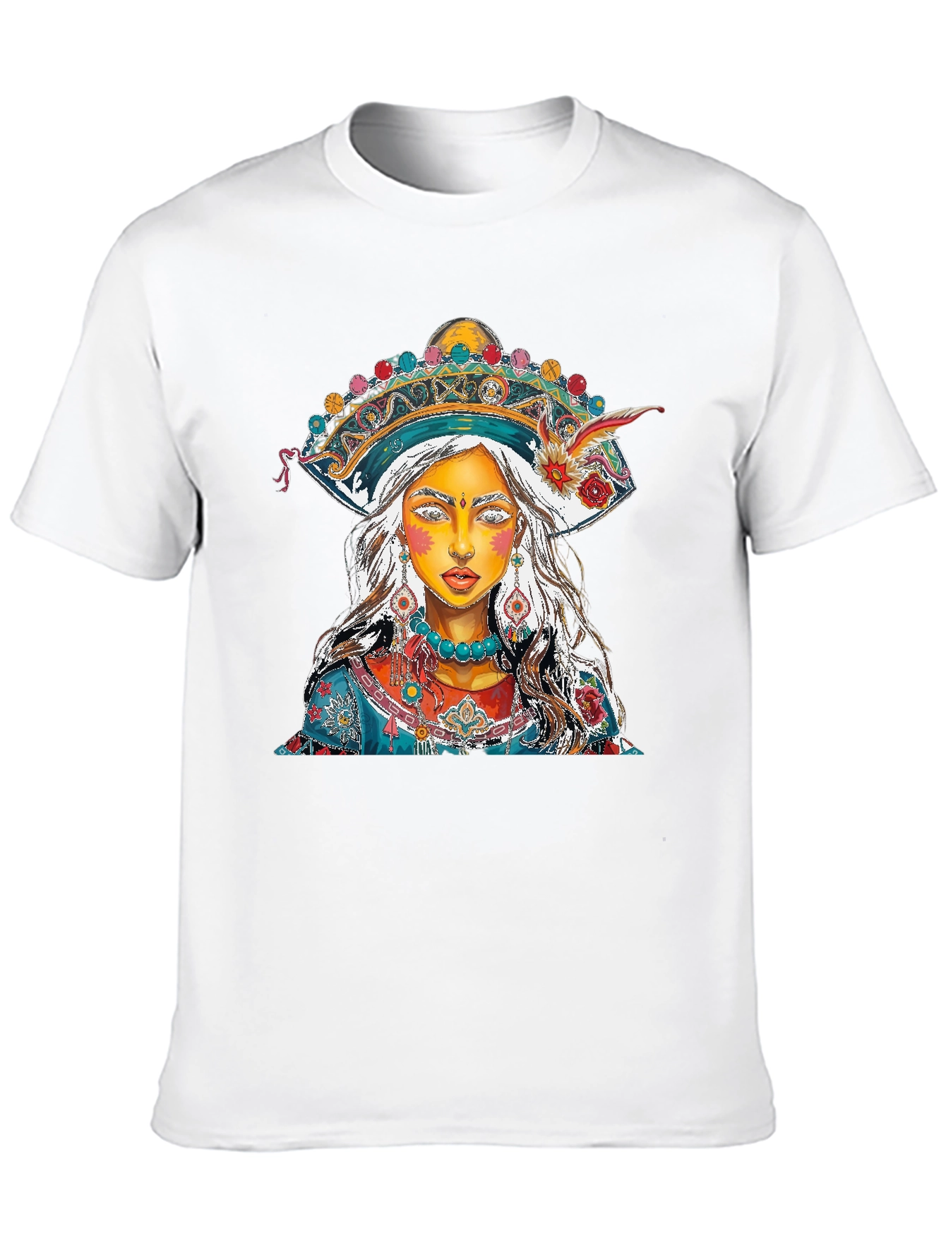 Black Artistic Woman Portrait Graphic Print Men's T-Shirt view 10