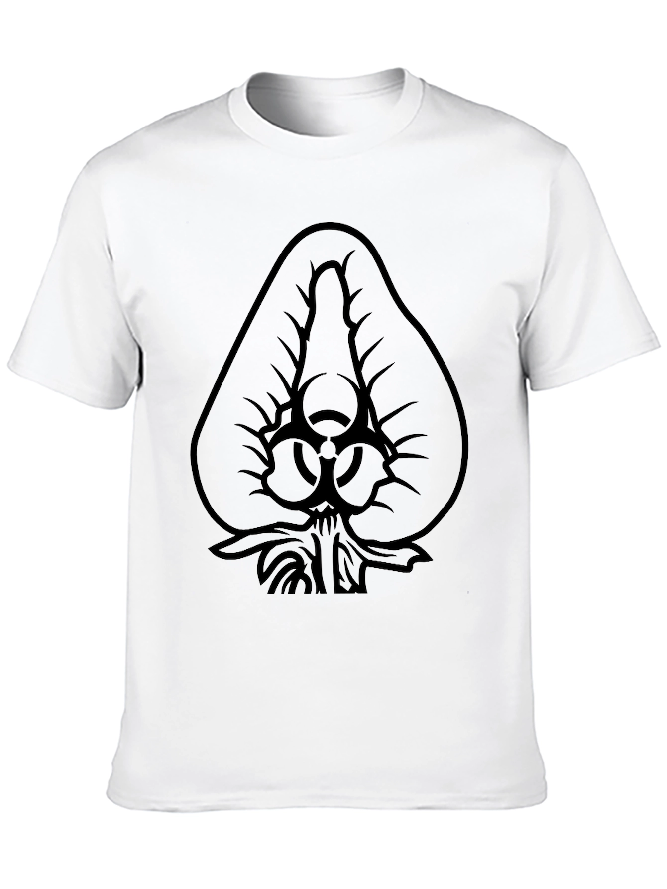 Black Biohazard Spade Graphic Black T-Shirt view 10