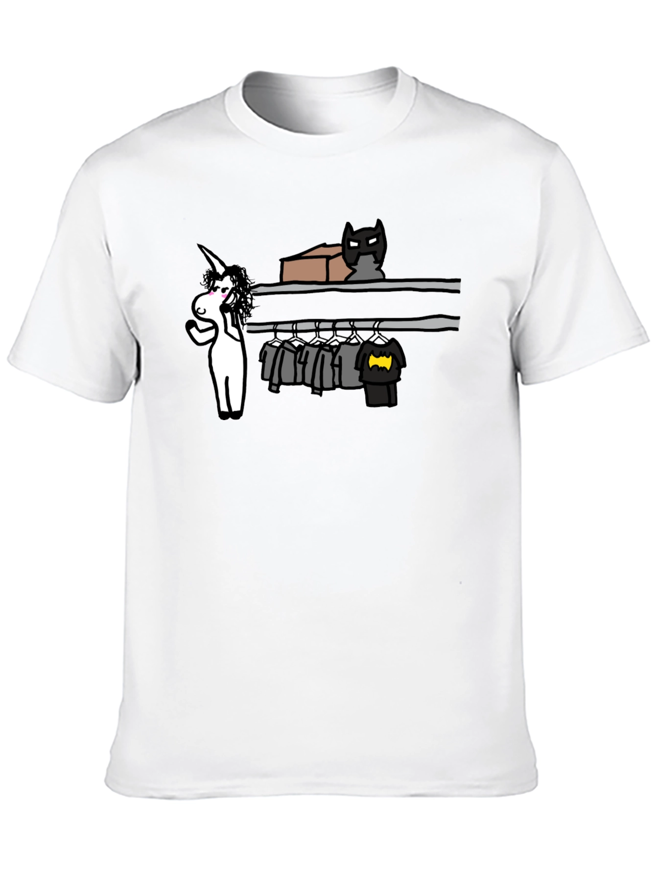 Black Unicorn Closet Choice Tee - Funny Batman T-Shirt view 10
