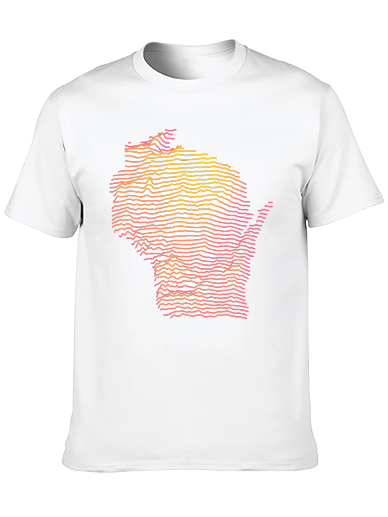 Black Wisconsin Topographic Lines T-Shirt view 10
