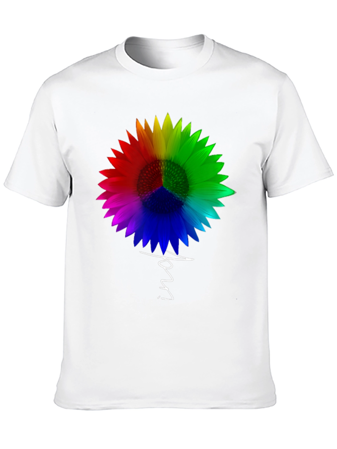 Black Rainbow Sunflower Peace Sign T-Shirt - Unisex view 10