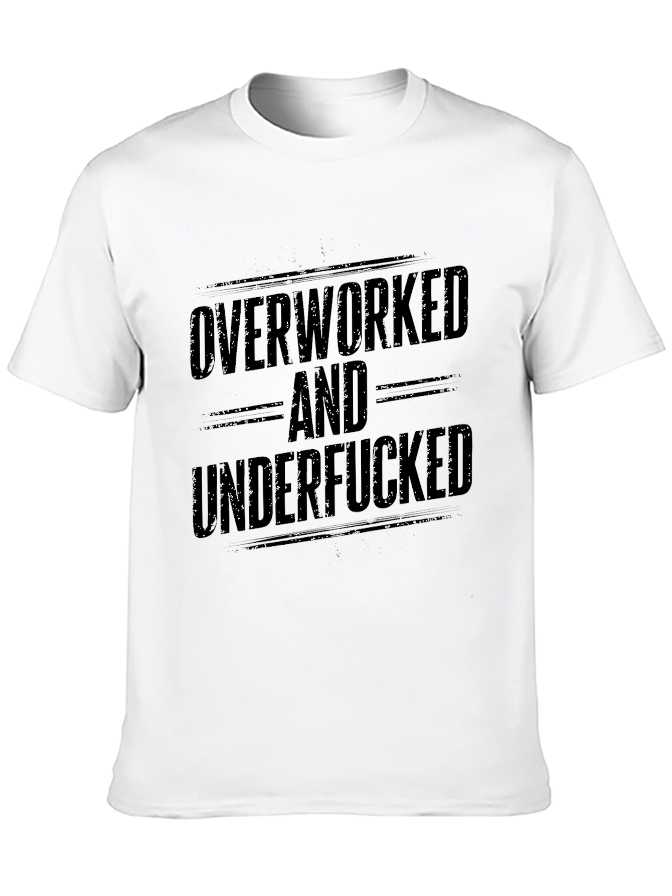 Black Overworked and Underfucked Graphic T-Shirt view 10