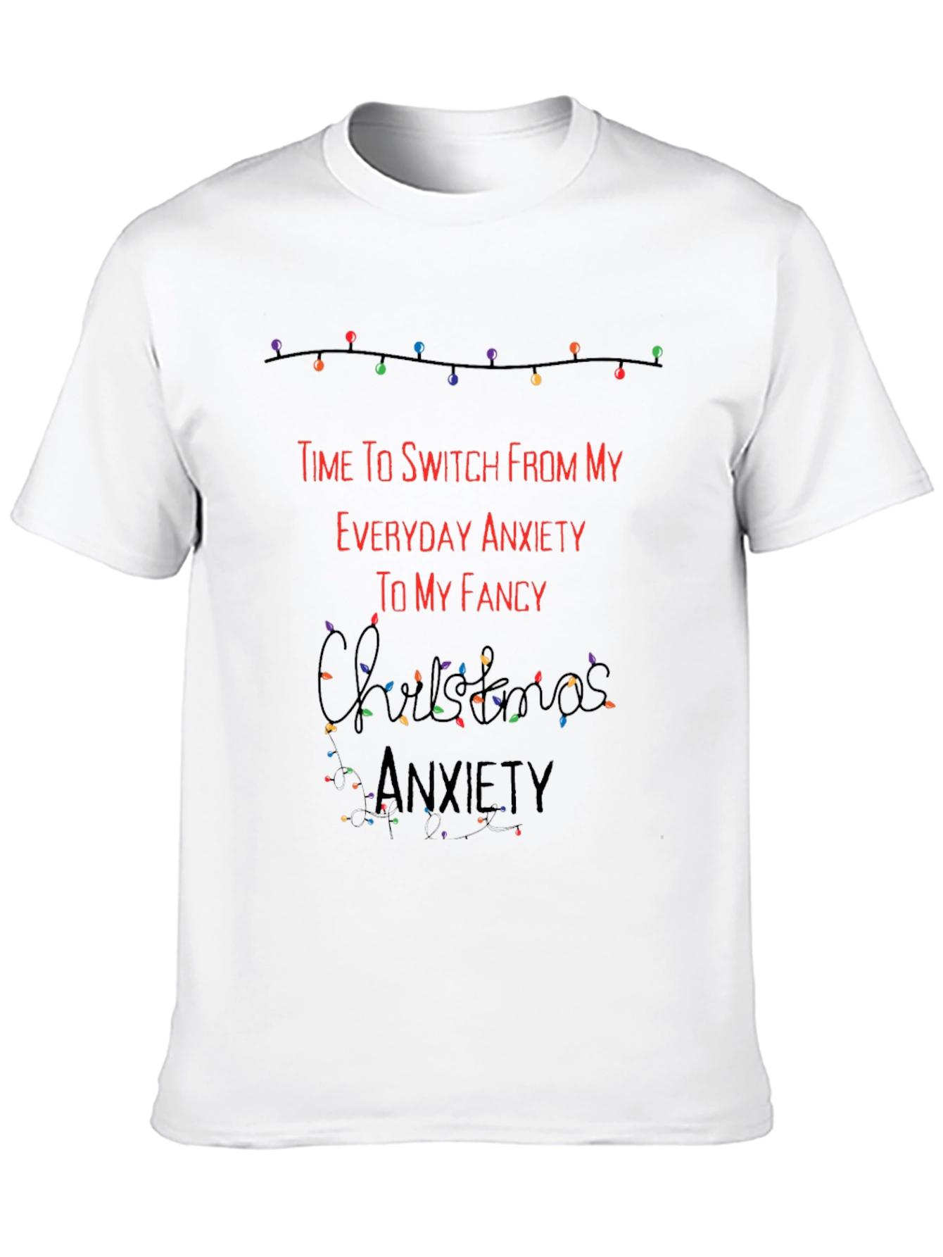 Black Funny Christmas Anxiety T-Shirt view 10