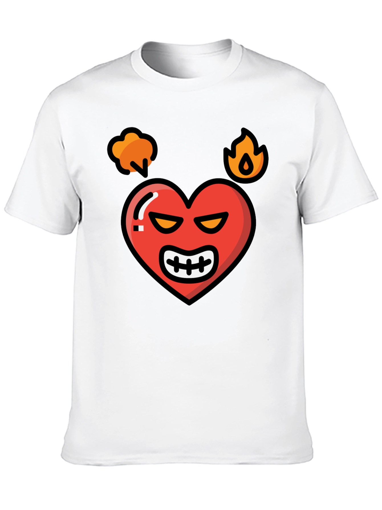 Black Angry Heart Graphic Tee - Black Cotton Blend Shirt view 10