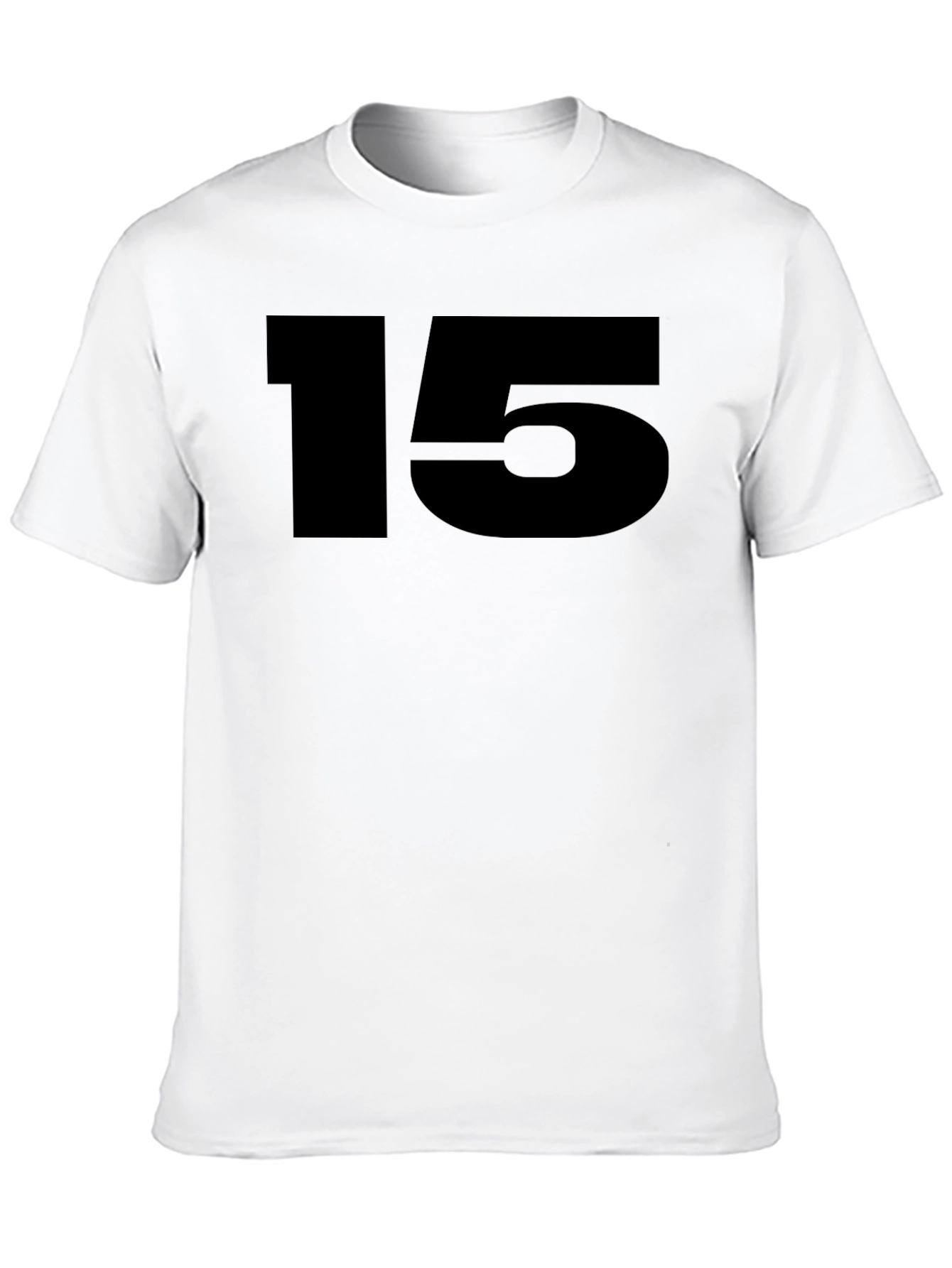 Black Black T-Shirt with Bold Number 15 view 10
