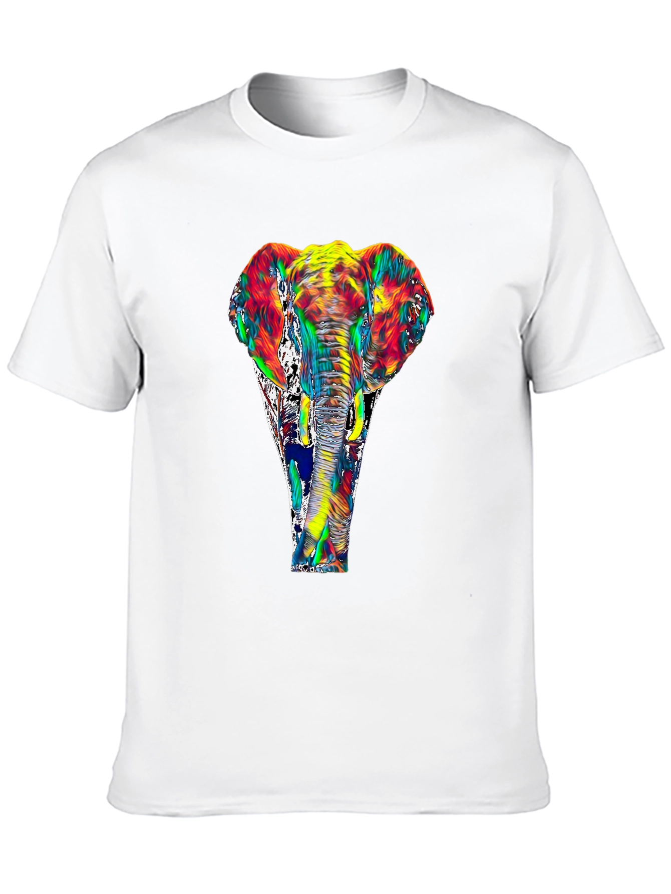 Black Vivid Elephant Graphic T-Shirt - Black view 10