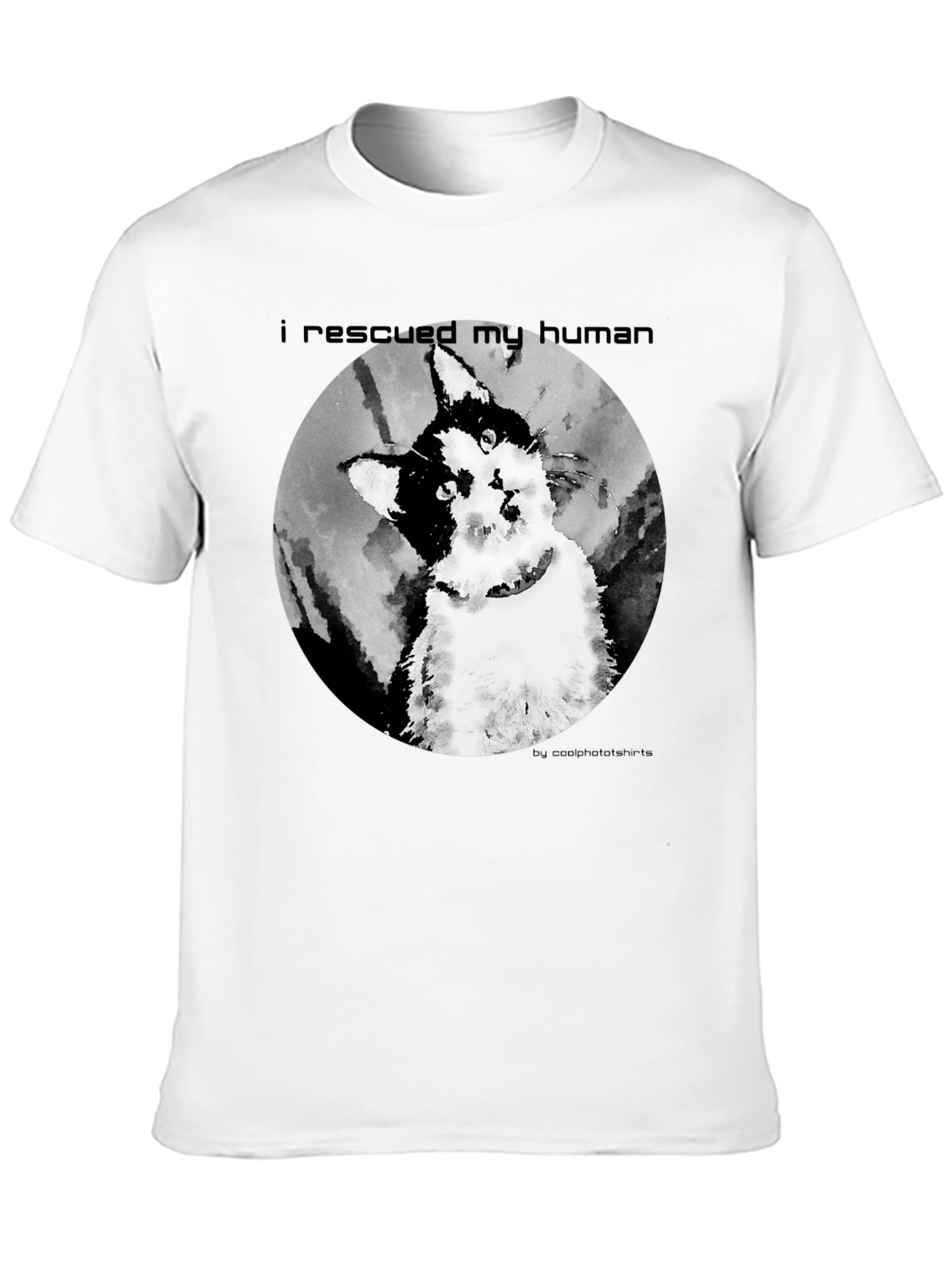 Black Rescued My Human Graphic T-Shirt view 10