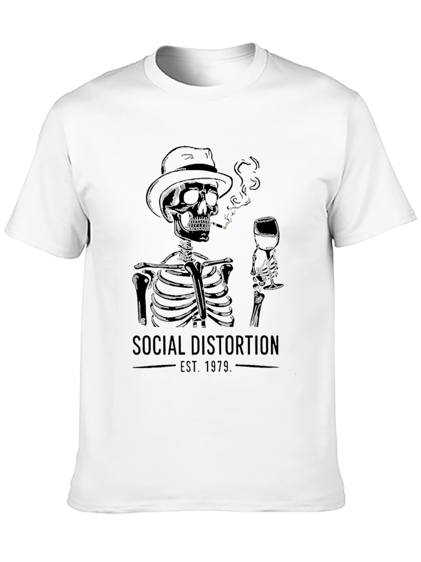 Black Social Distortion Skeleton Graphic T-Shirt view 10