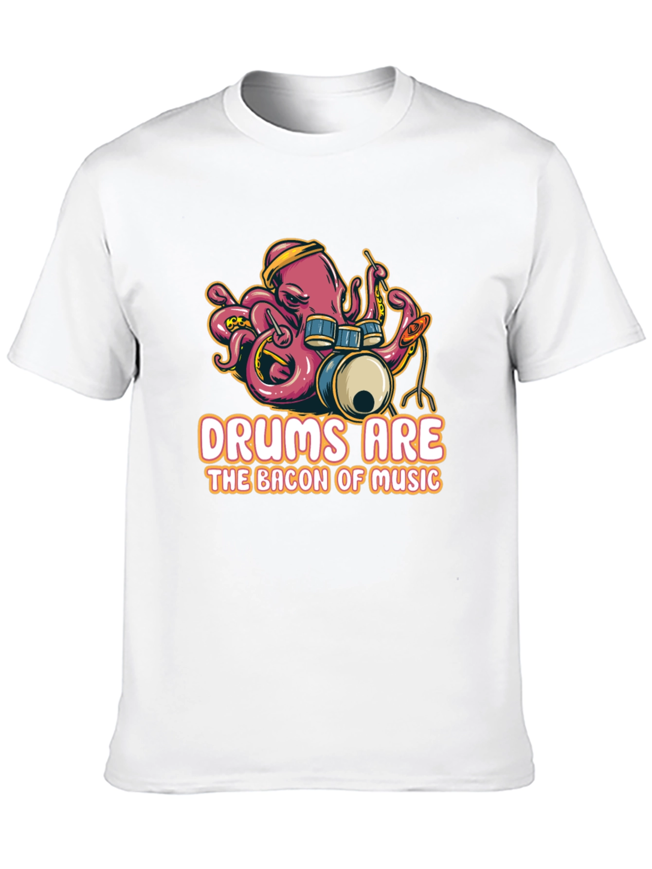 Black Octopus Drummer T-Shirt - Music Lover Tee view 10