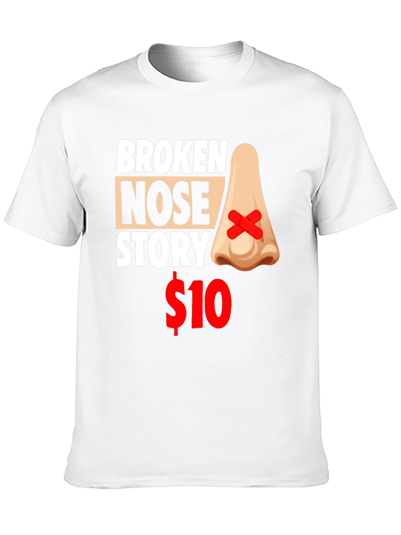 Black Broken Nose Story T-Shirt - Funny Graphic Tee view 10