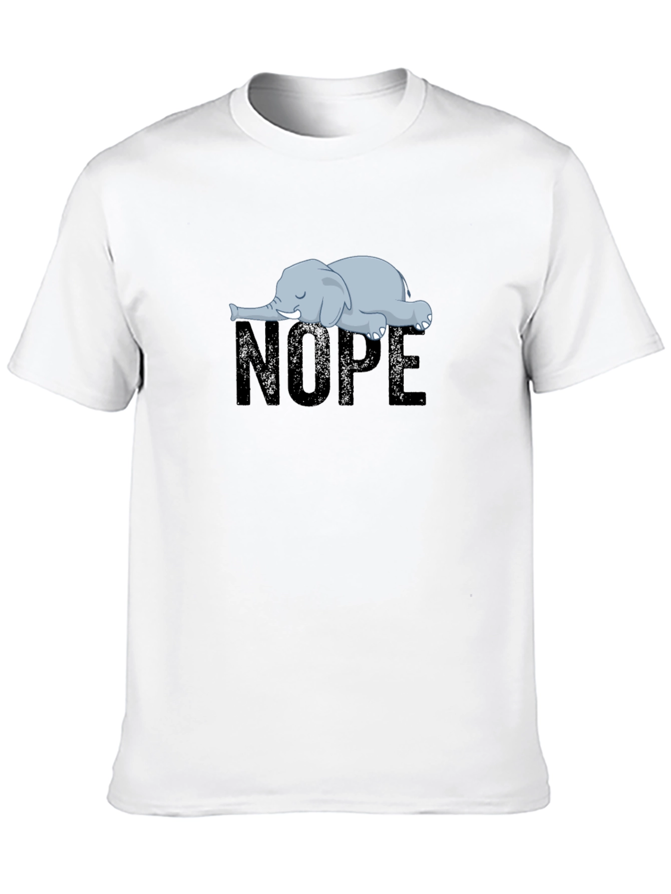 Black Nope Elephant Graphic T-Shirt - Unisex Relaxed Fit view 10