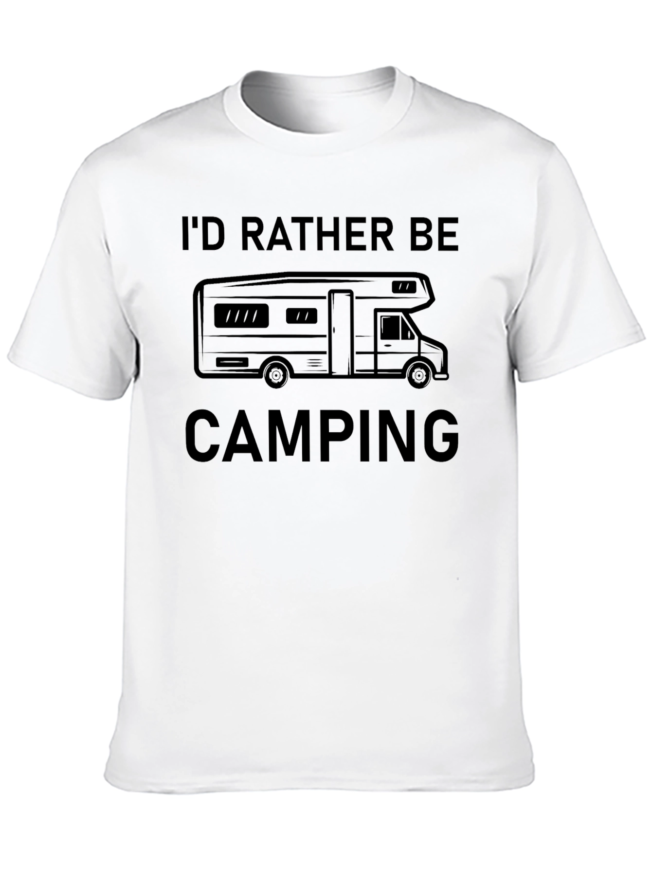 Black I'd Rather Be Camping RV T-Shirt view 10