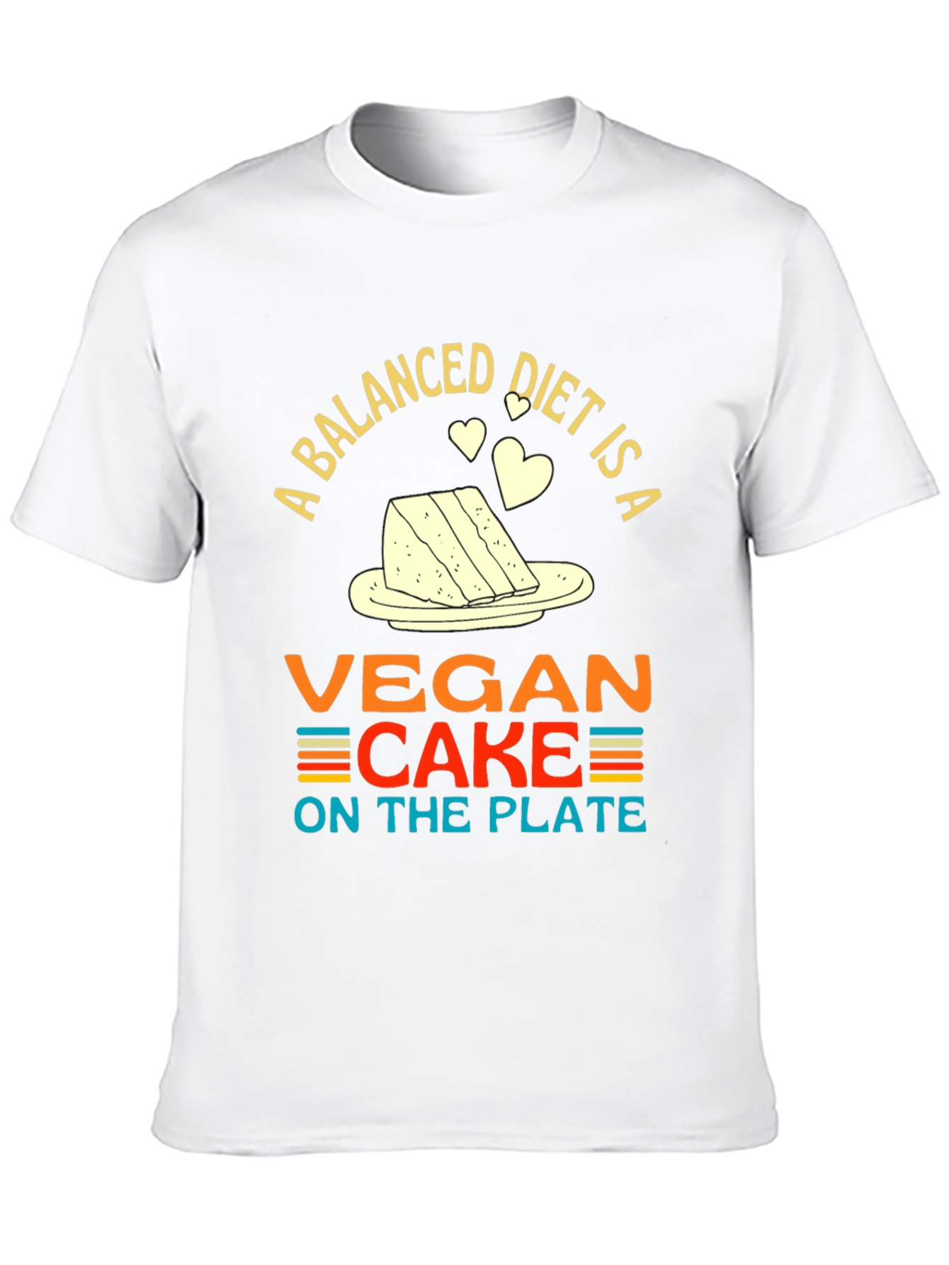 Black Vegan Cake Diet T-Shirt - Funny Vegan Gift view 10